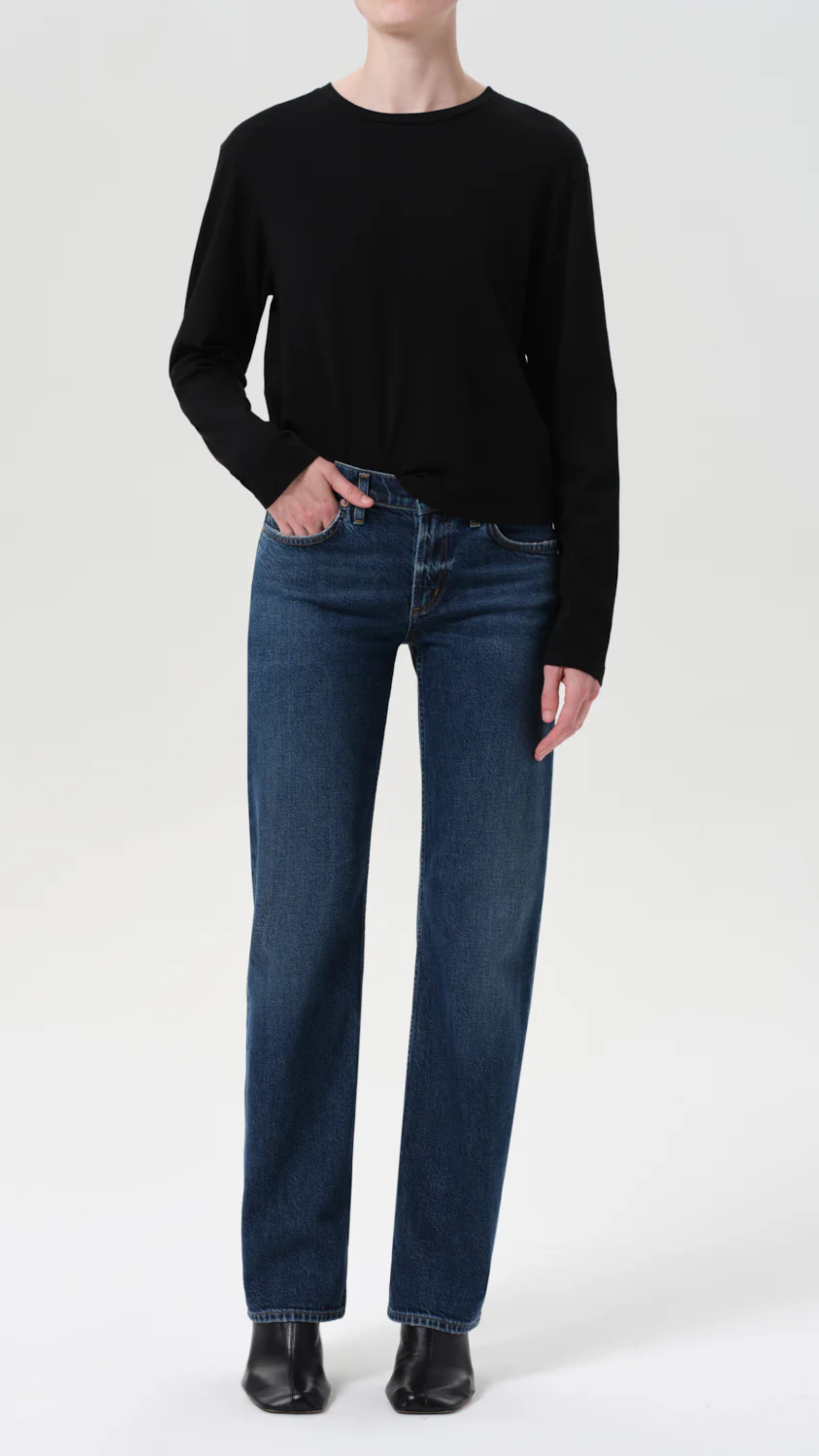 デニム・ジーパン AGOLDE FW25 Denim Shrine jeans (A91911765 SHNE) Ren Shrine Straight Leg Crop Jean