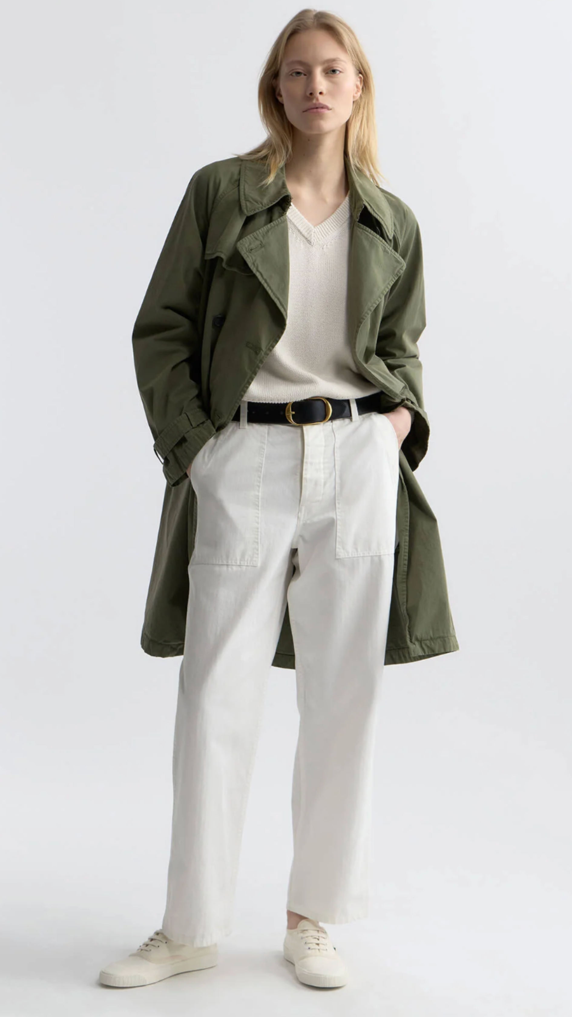 Nili Lotan Earl Cotton Pant in Vintage Cream