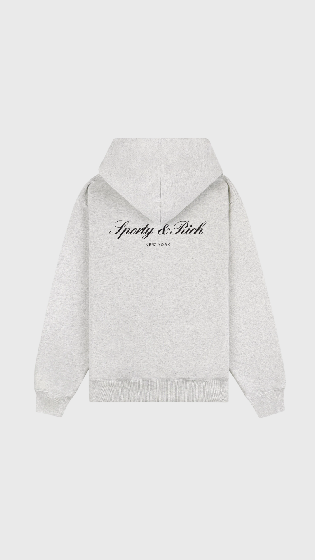 Sporty & Rich Signature NY Hoodie in Heather Gray