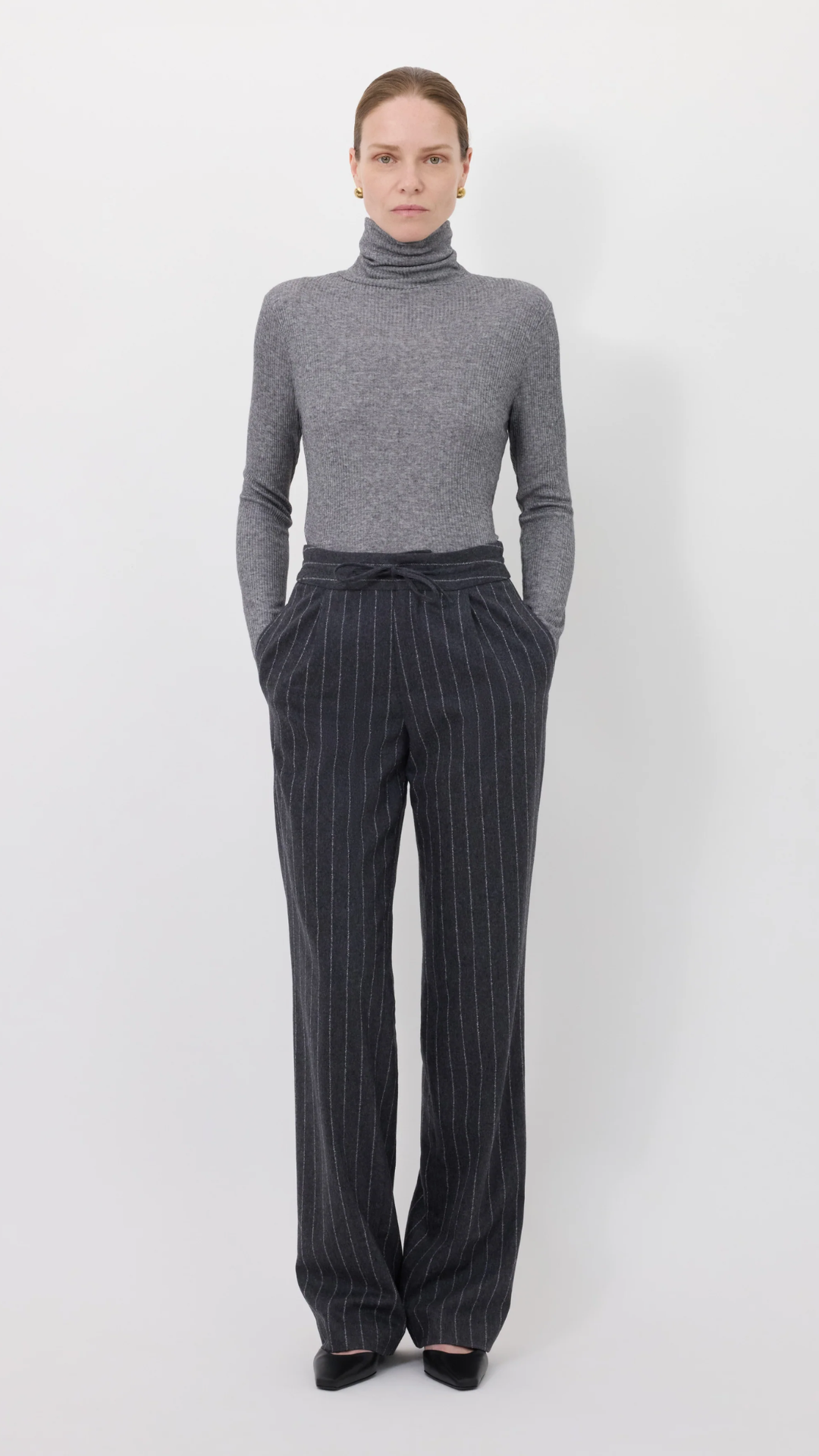 LouLou de Saison Lizzie Straight Leg Pant in Anthracite