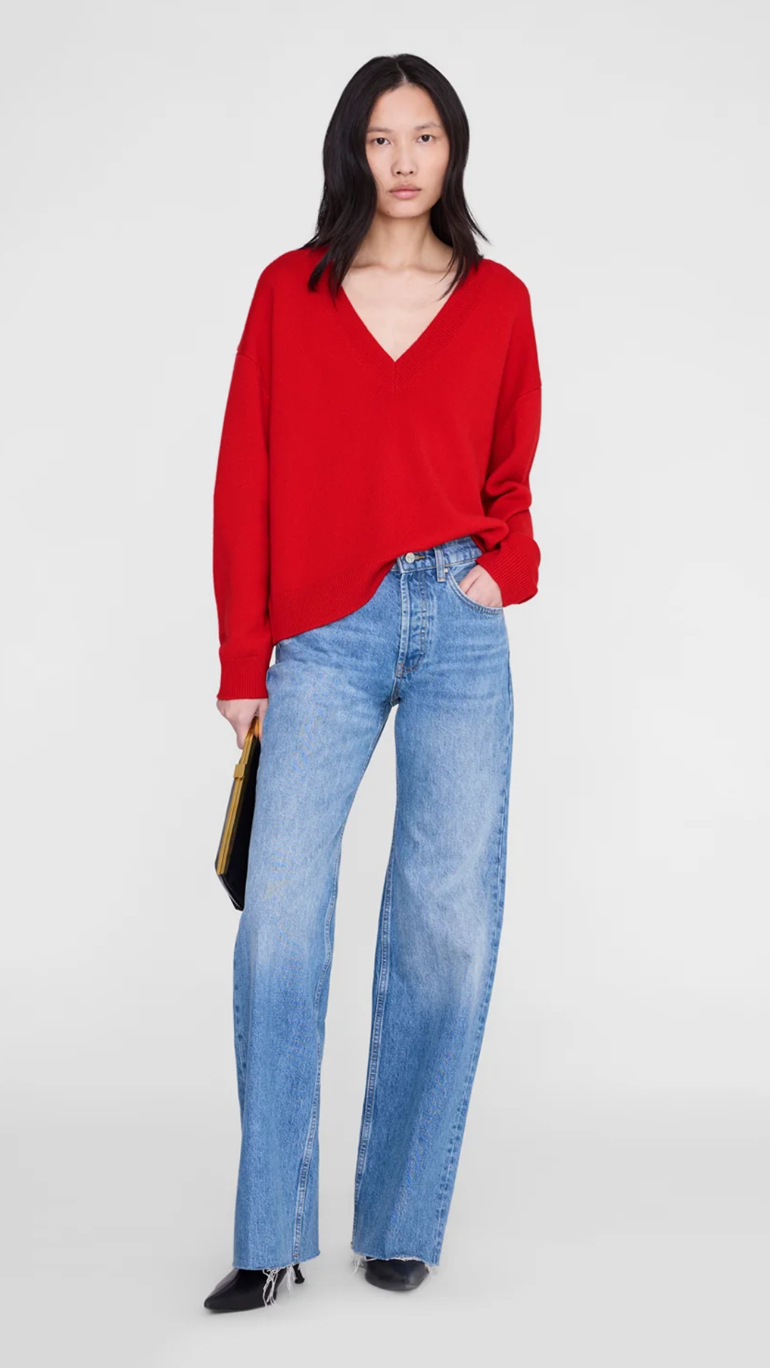 Anine Bing Lee Sweater in Tango Red