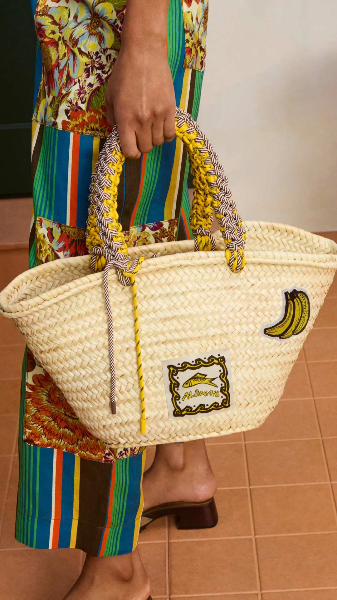 ALÉMAIS Mona Macrame Basket in Multi