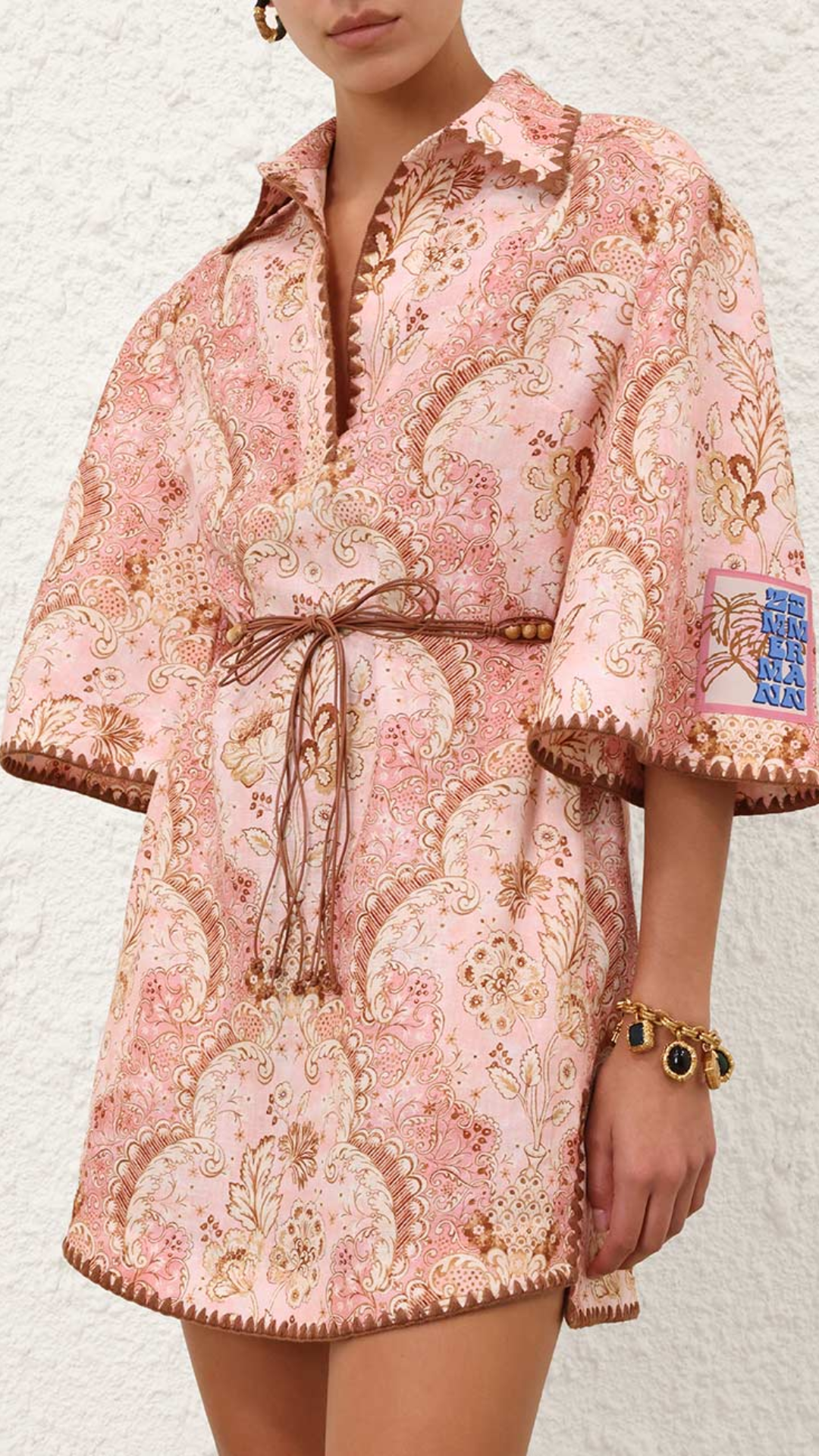 Zimmermann Daylight Tunic Mini in Damask Rose