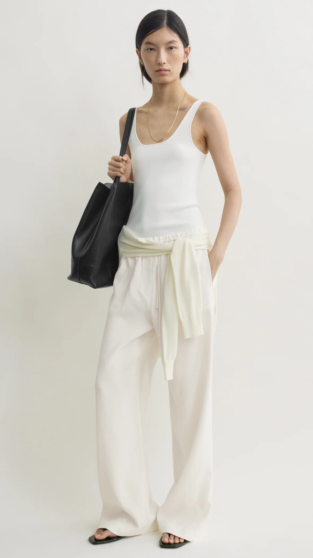 Toteme Woven Stripe Trouser in Meringue