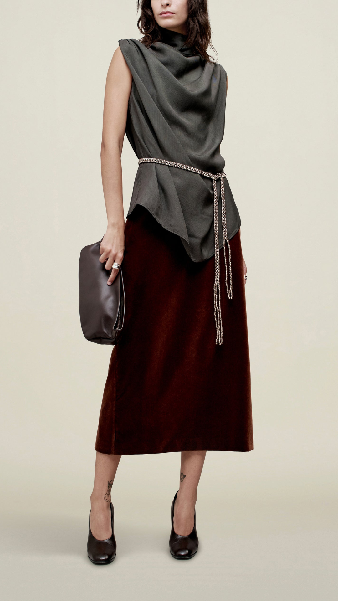 Kallmeyer Penny Draped Top in Chrome