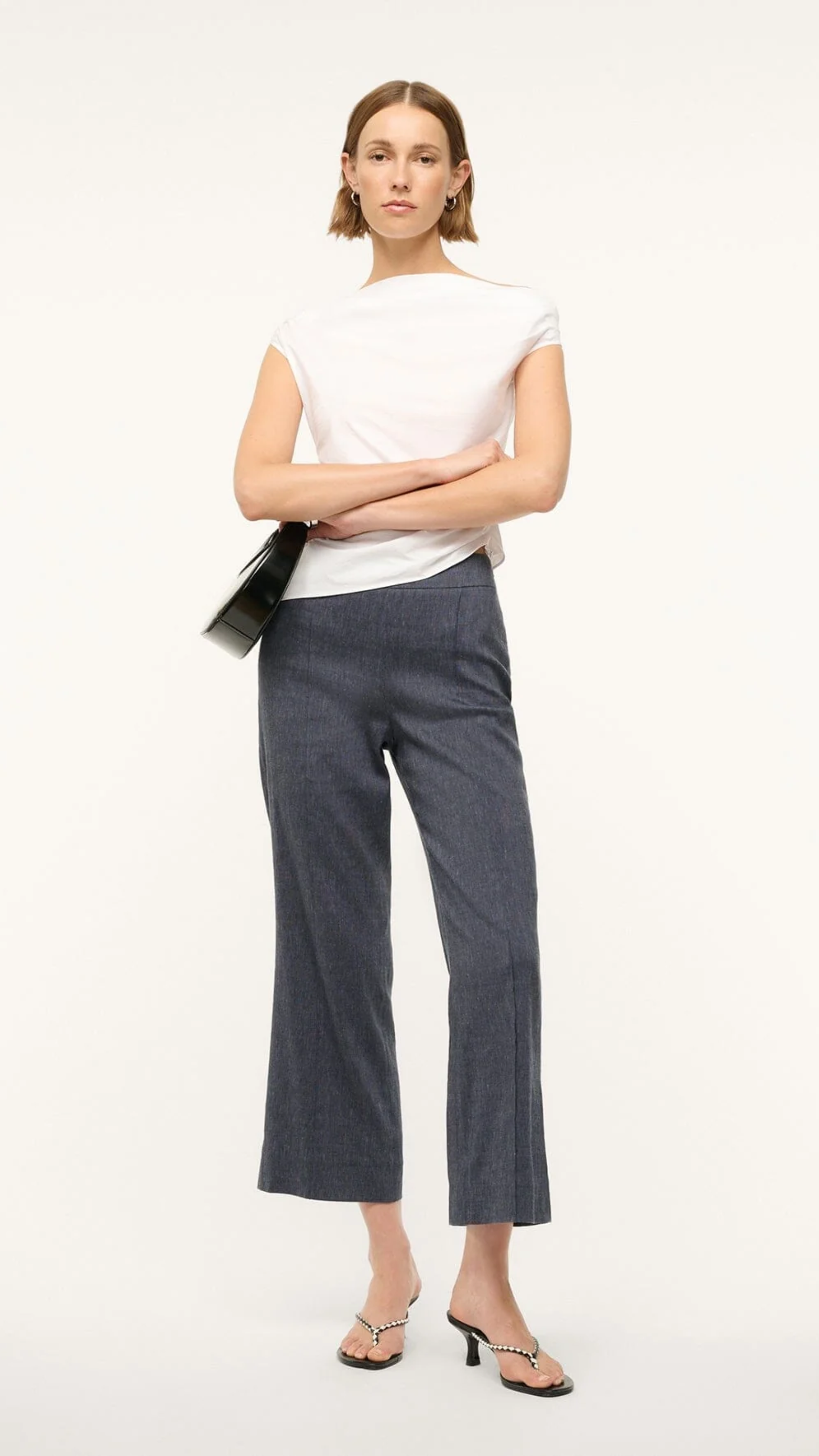 Staud Knack Linen Pant in Chambray