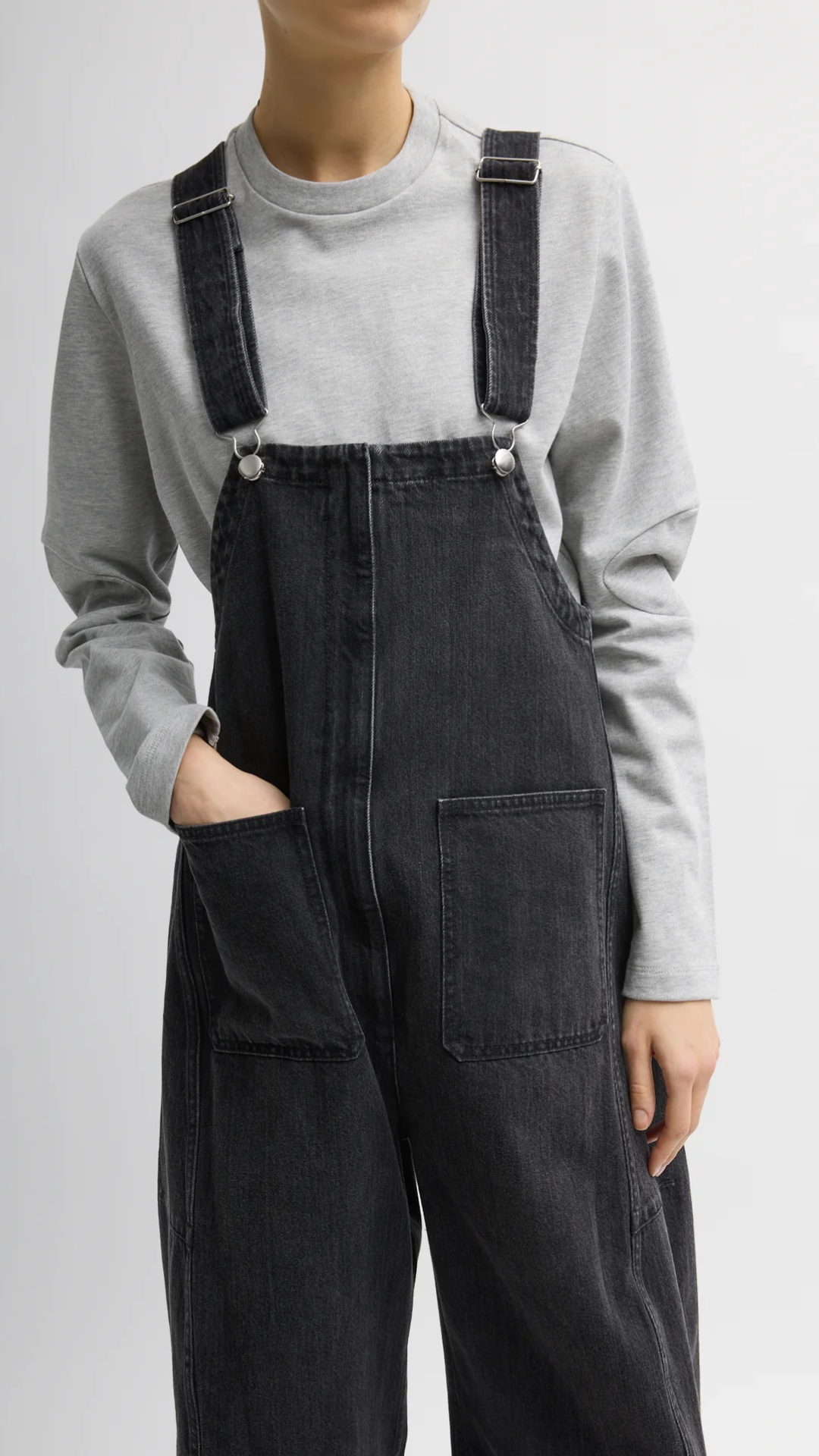 Tibi Vintage Denim Jumpsuit in Black