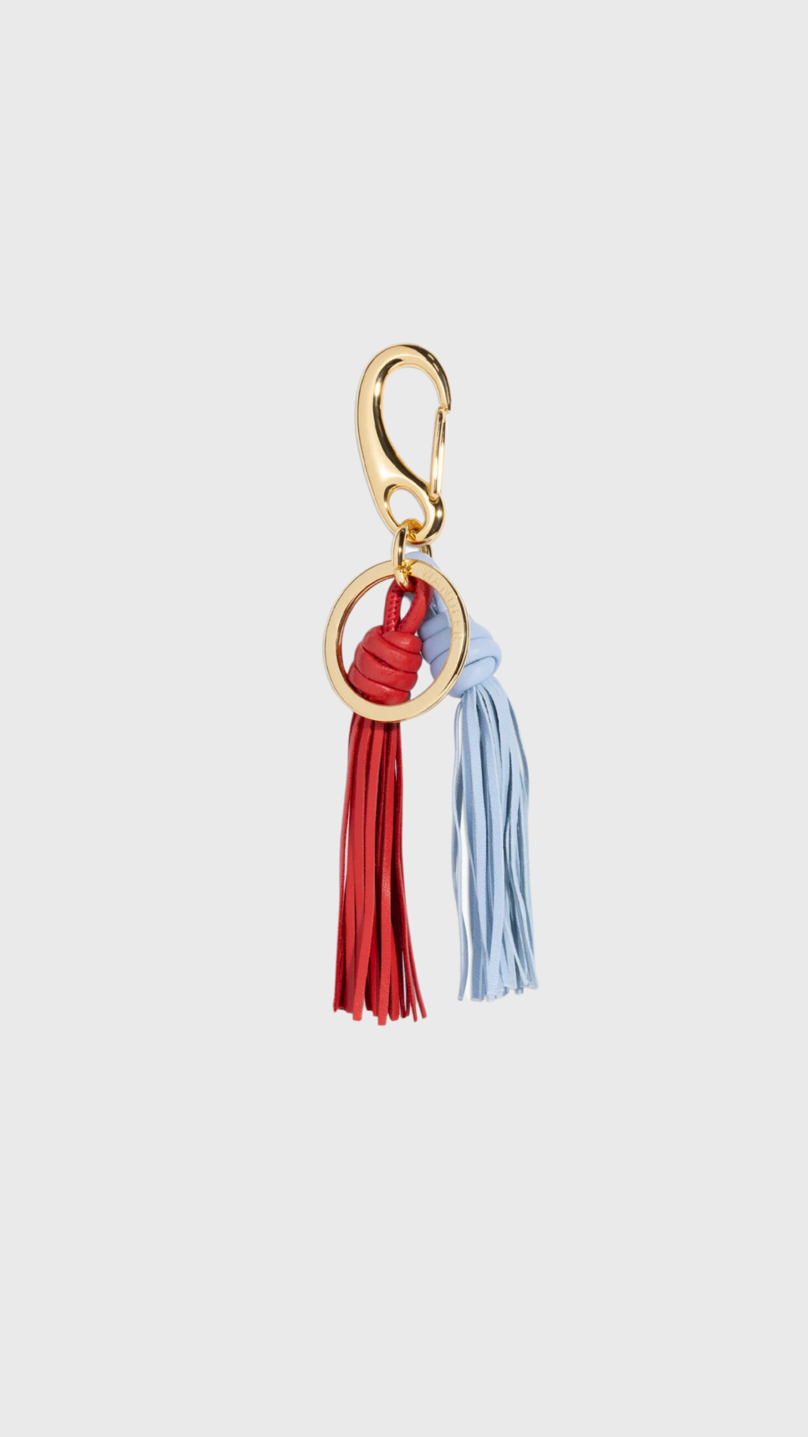 Wandler Bag Charm Double Tassel in Cranberry Air