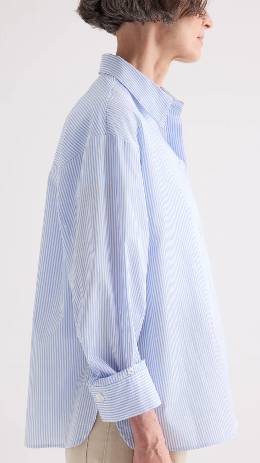 TWP Newest Earl Shirt in White/Blue