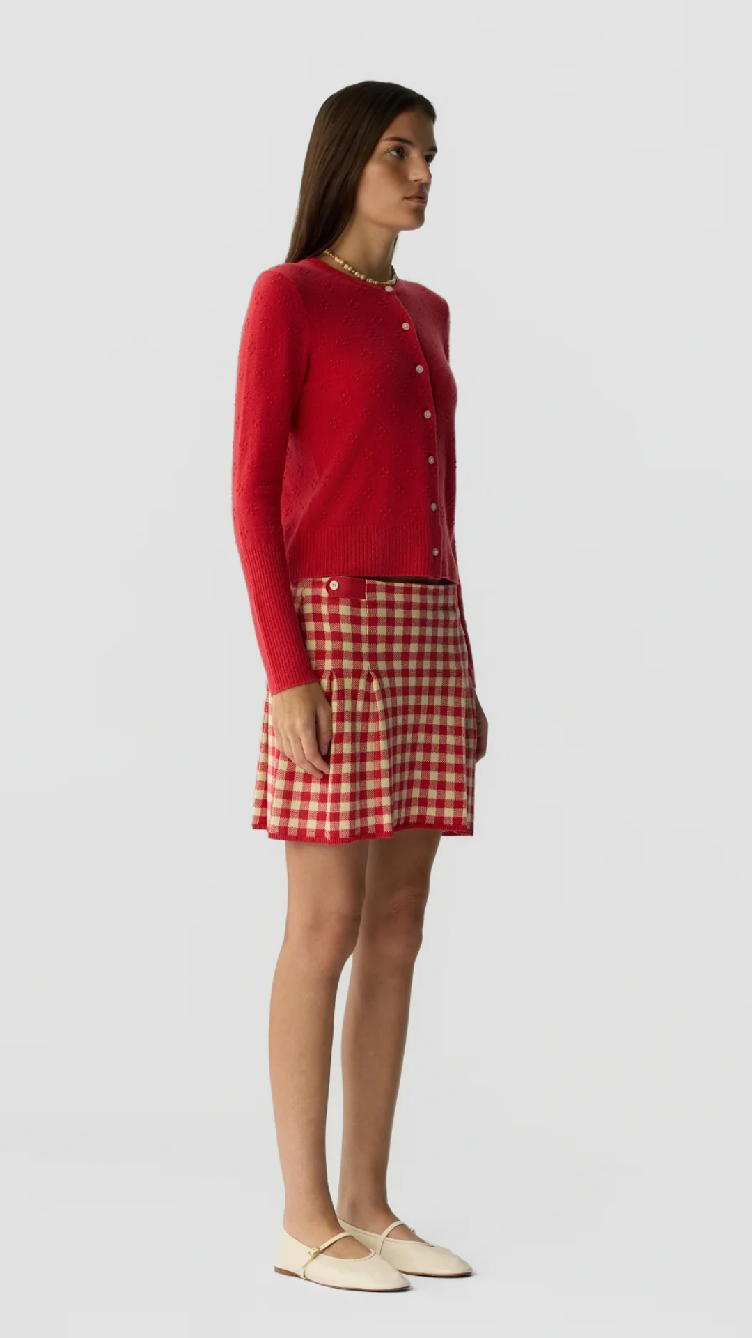 Guest In Residence Compass Jane Cardigan in Scarlet
