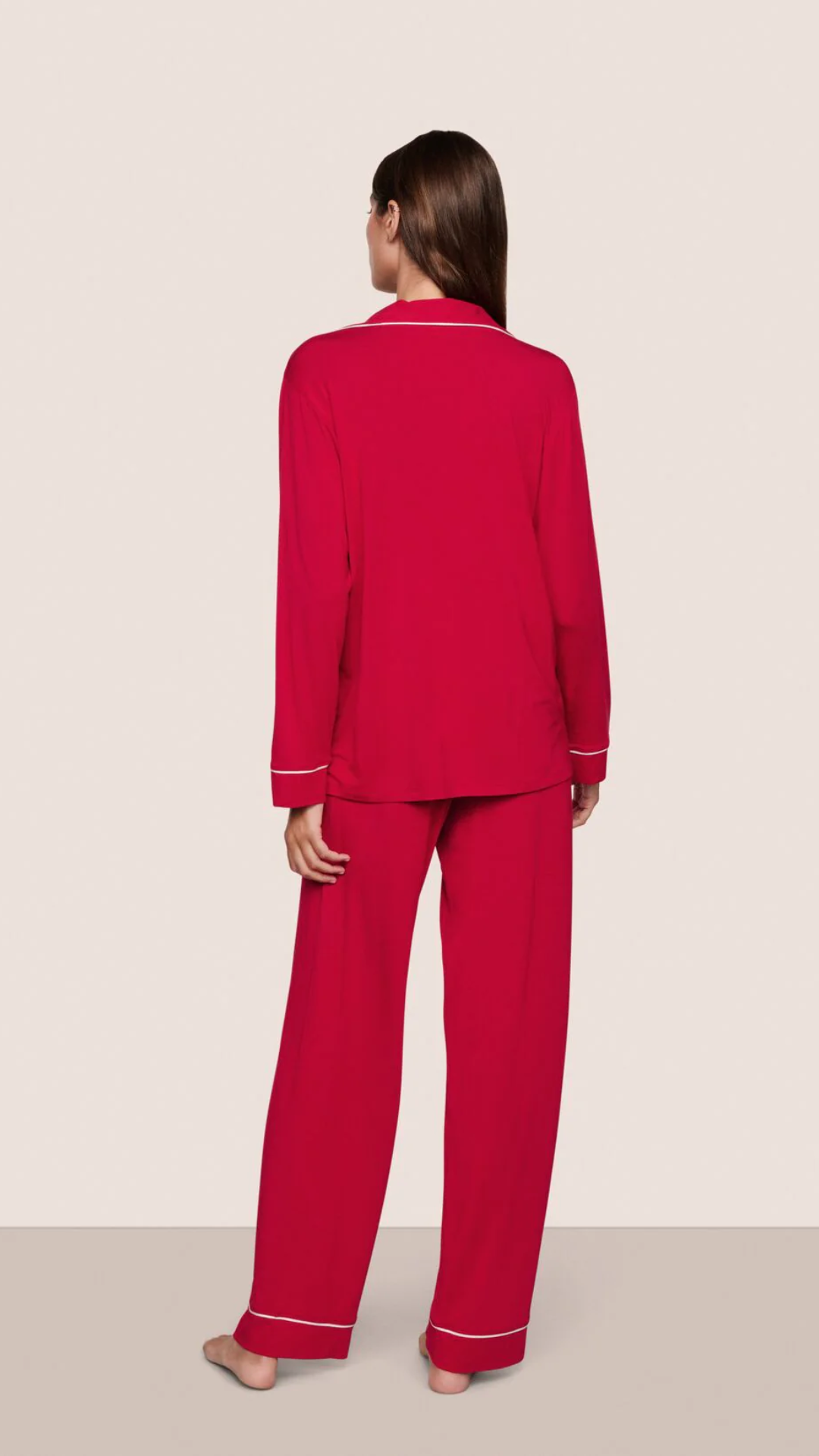 Eberjey Gisele Long PJ Set in Holly Red