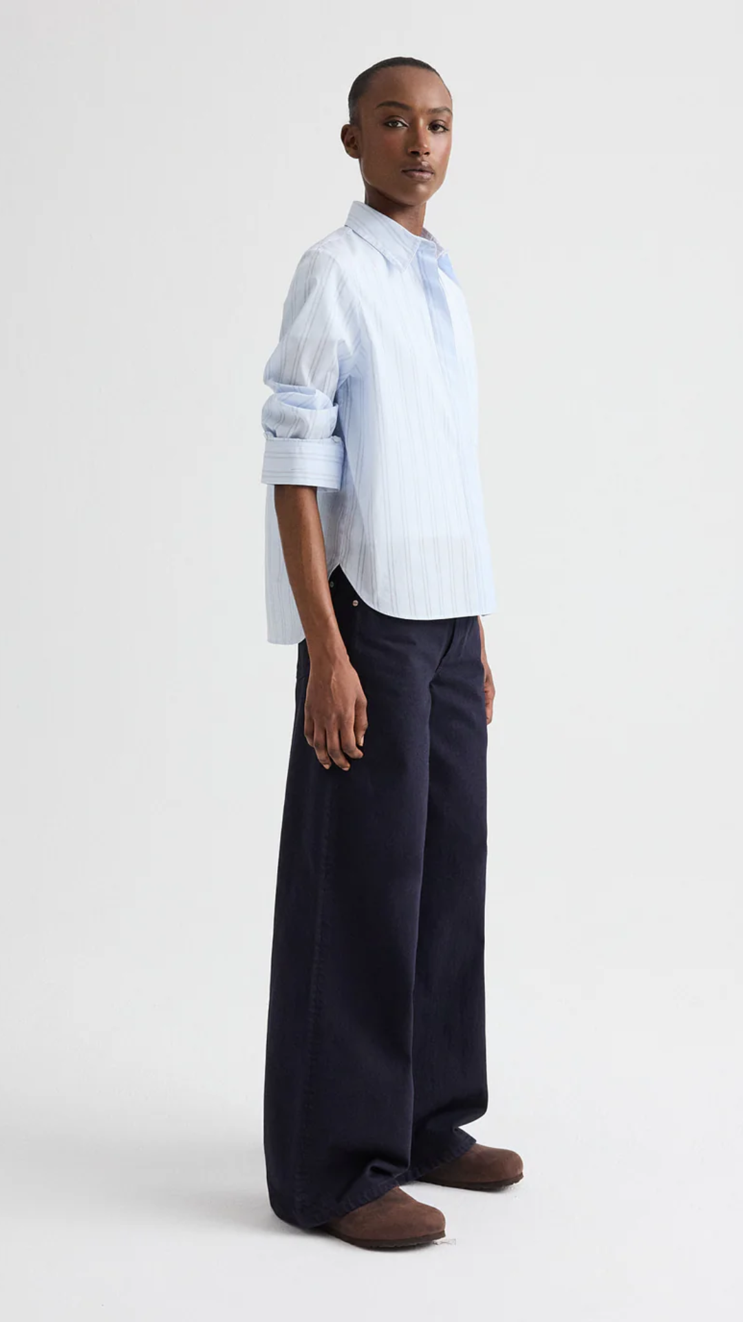 TWP Boyfriend Shirt in Blue/Midnight