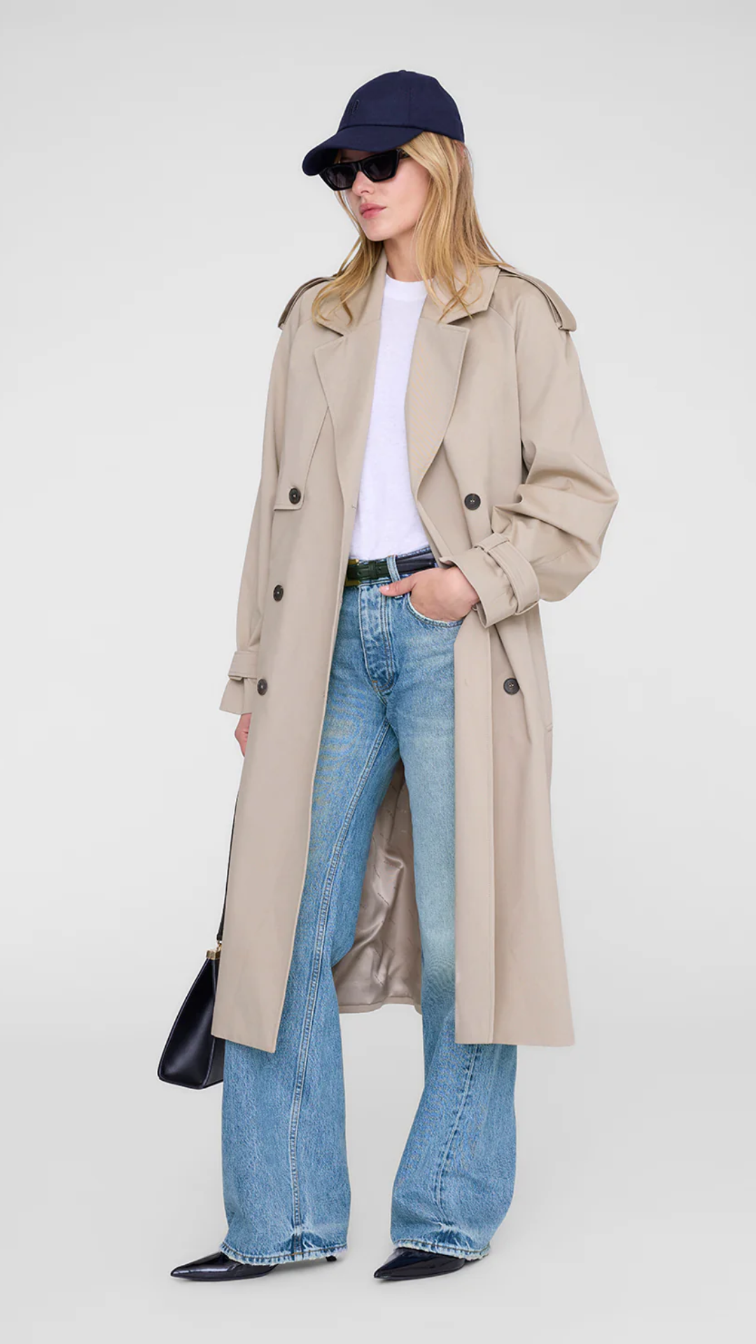 Anine Bing Jeremy Baseball Cap Wool in Navy