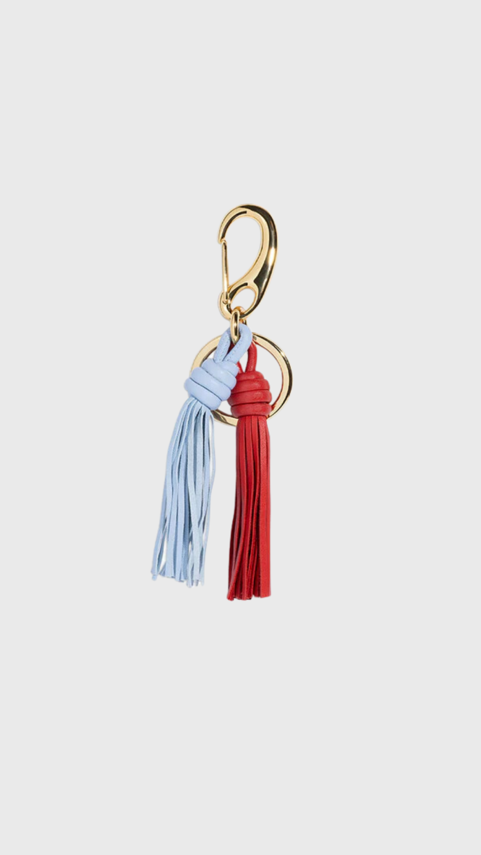 Wandler Bag Charm Double Tassel in Cranberry Air