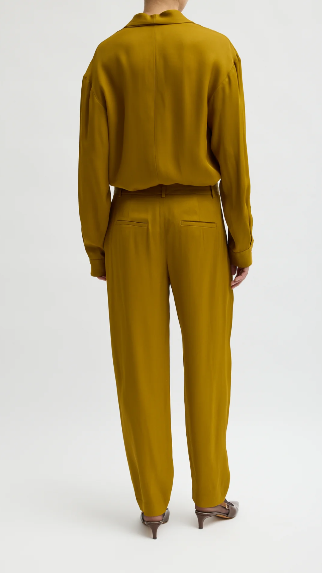 Tibi Eco Acetate Viscose Grace Trouser in Mustard