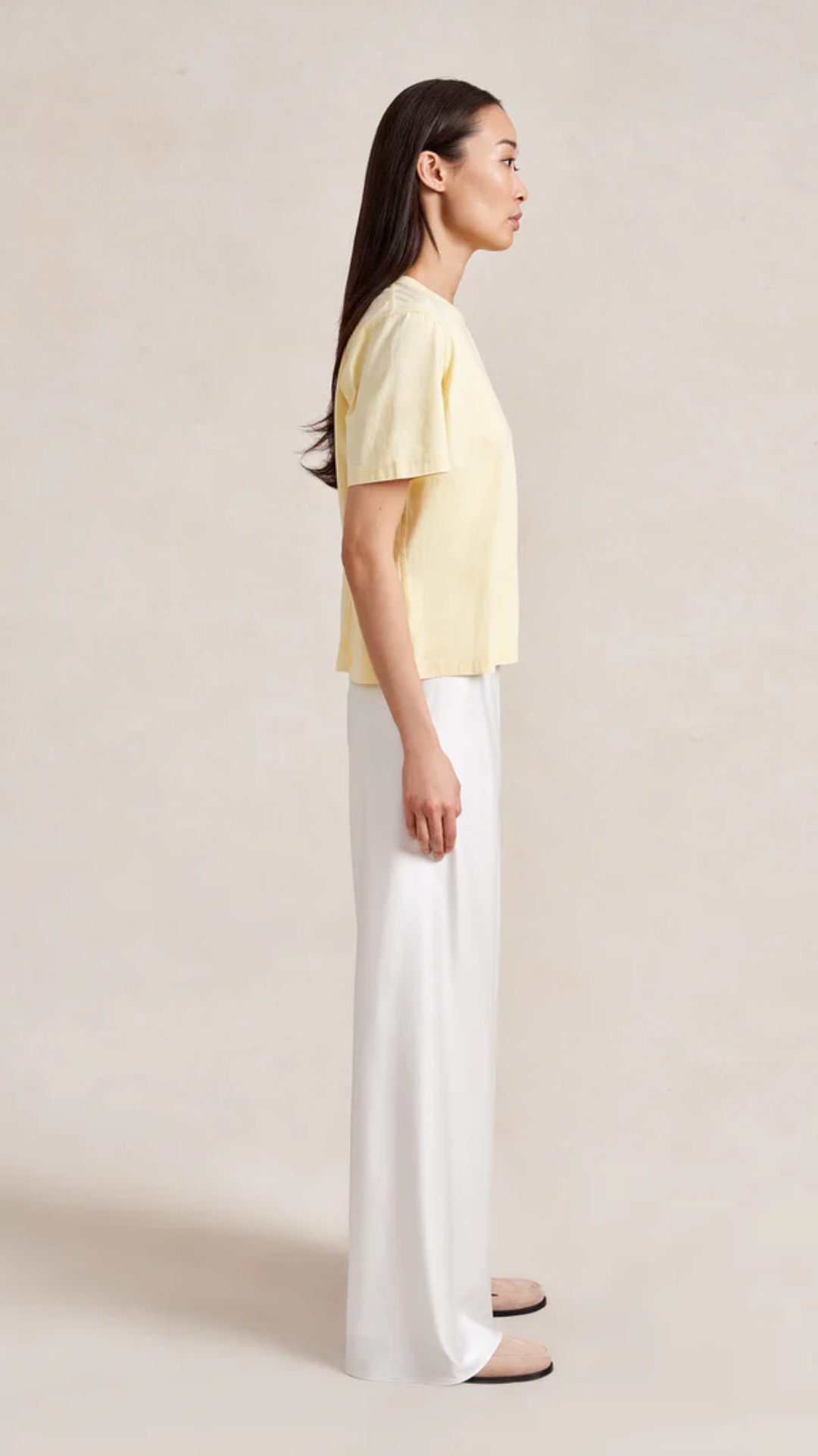 La Ligne Short Sleeve Boyfriend Tee in Butter