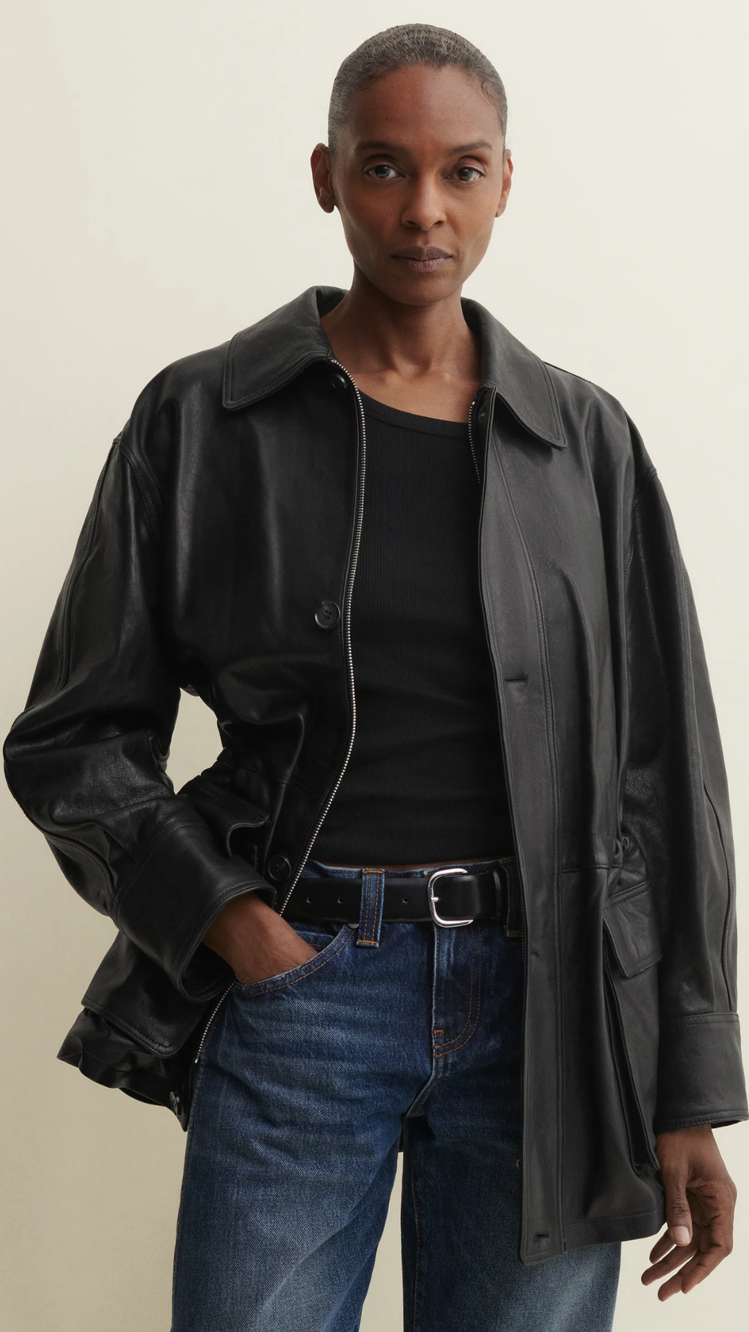 Arma Maeve Leather Jacket in Black