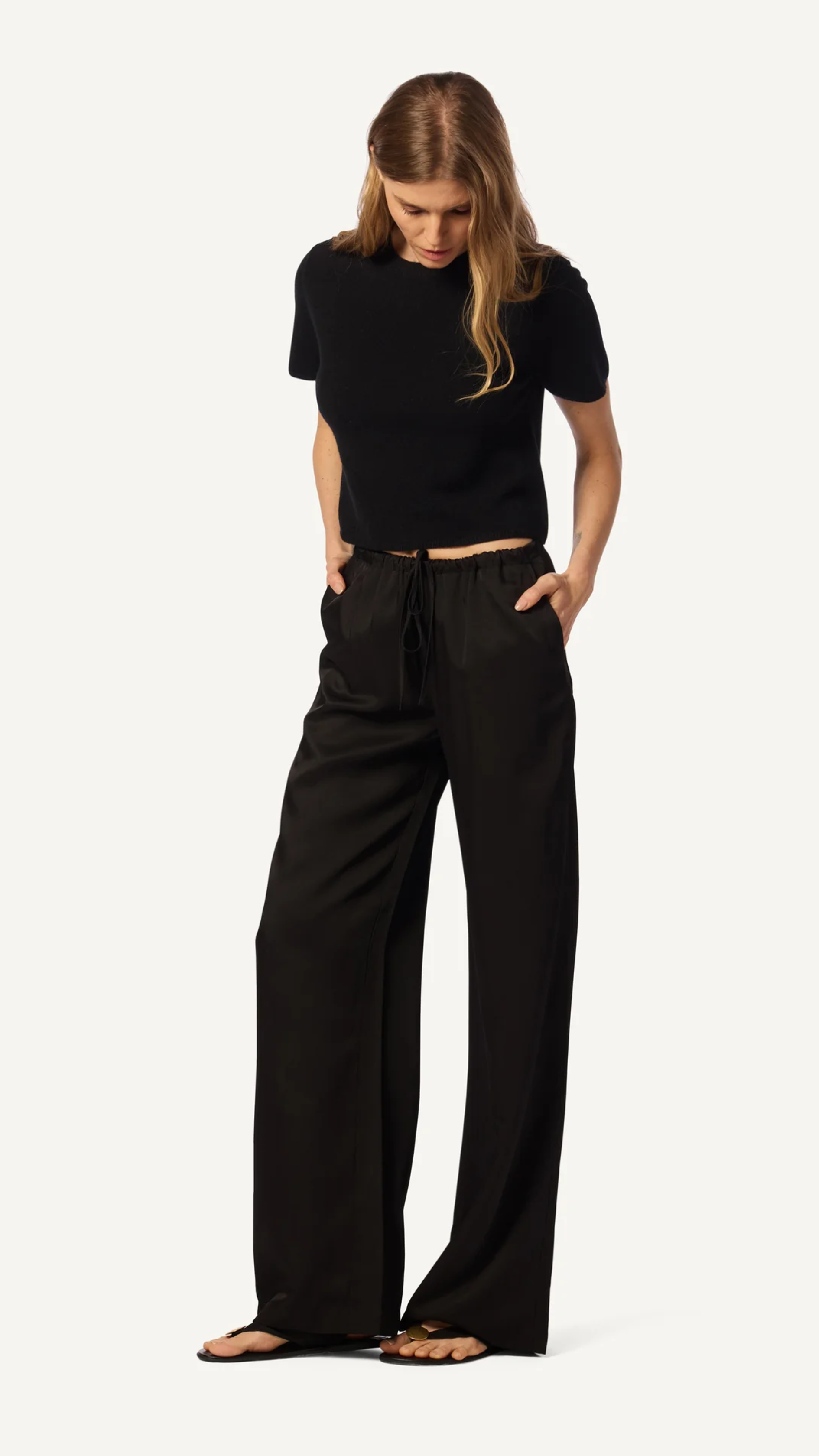 Sablyn Gemma Pull On Straight Pant in Black