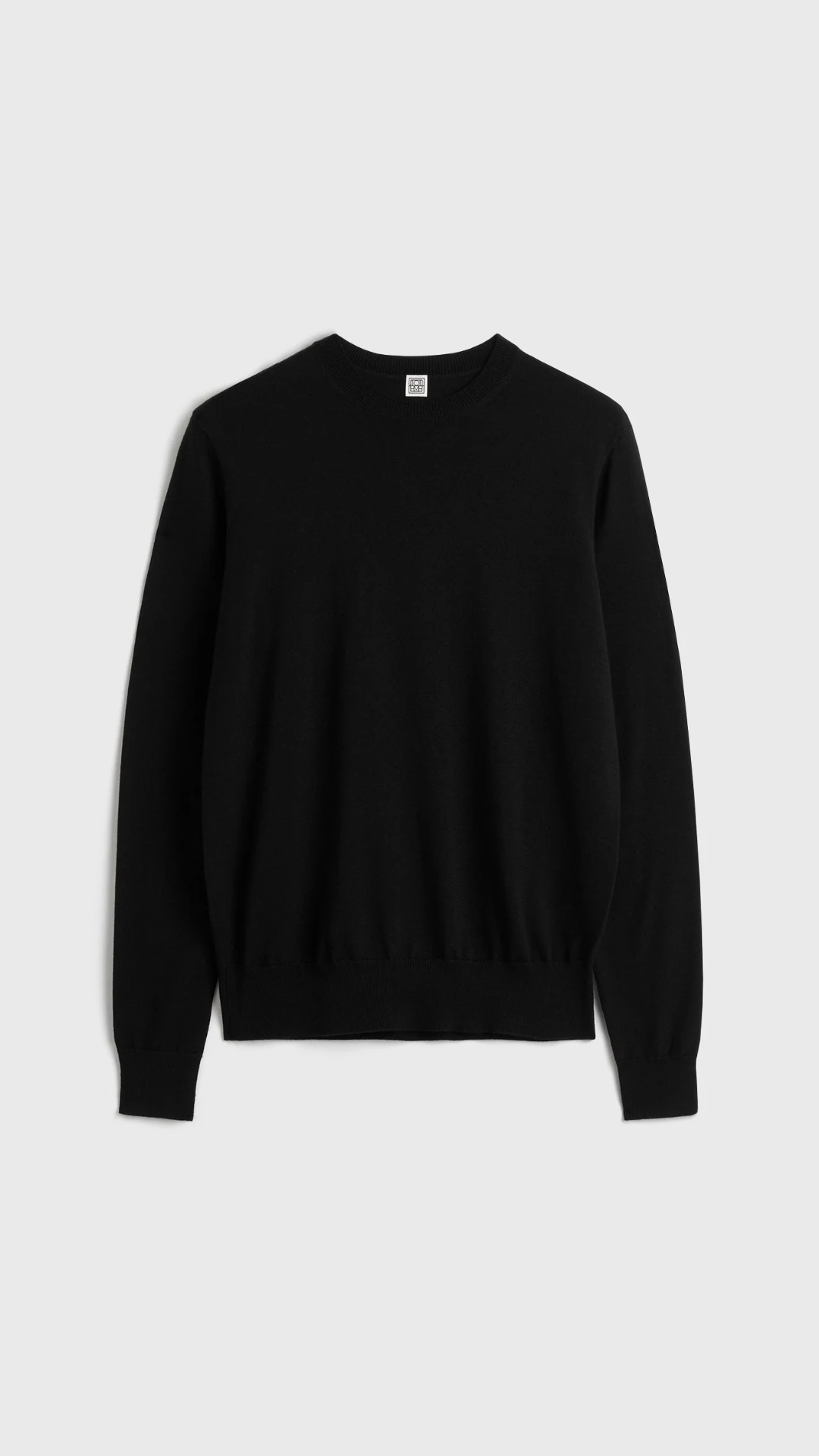Toteme Fine Crew Knit Top in Black
