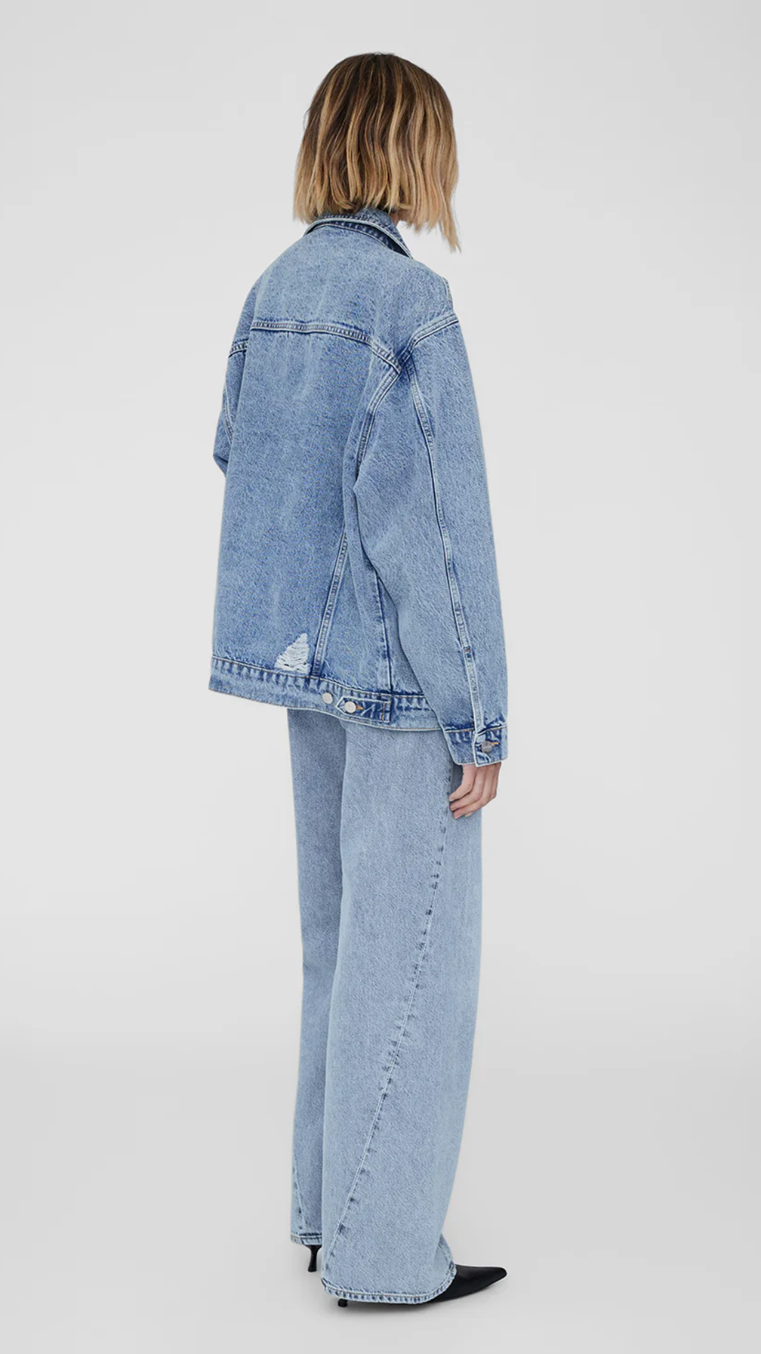 Anine Bing Rory Denim Jacket in Vintage Blue