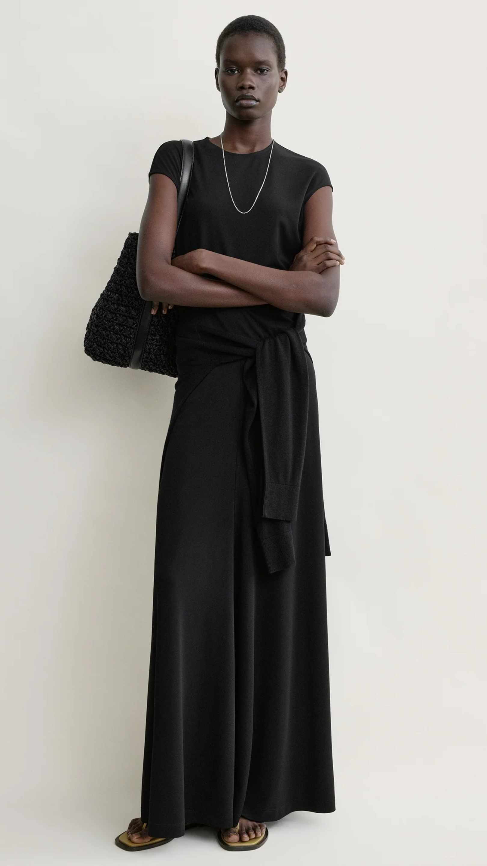 Toteme Flared Jersey Skirt in Black