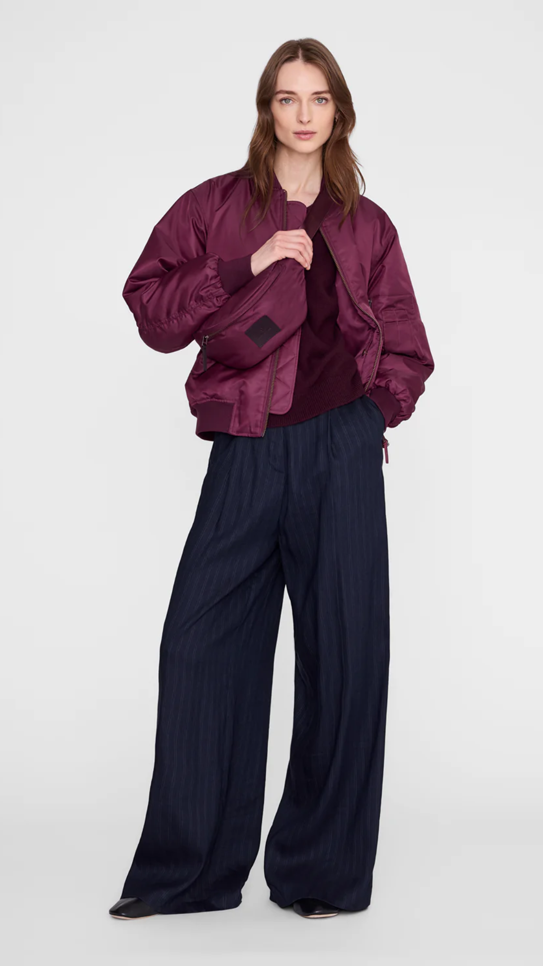 Anine Bing Leon Small Waist Bag Nylon in Fig