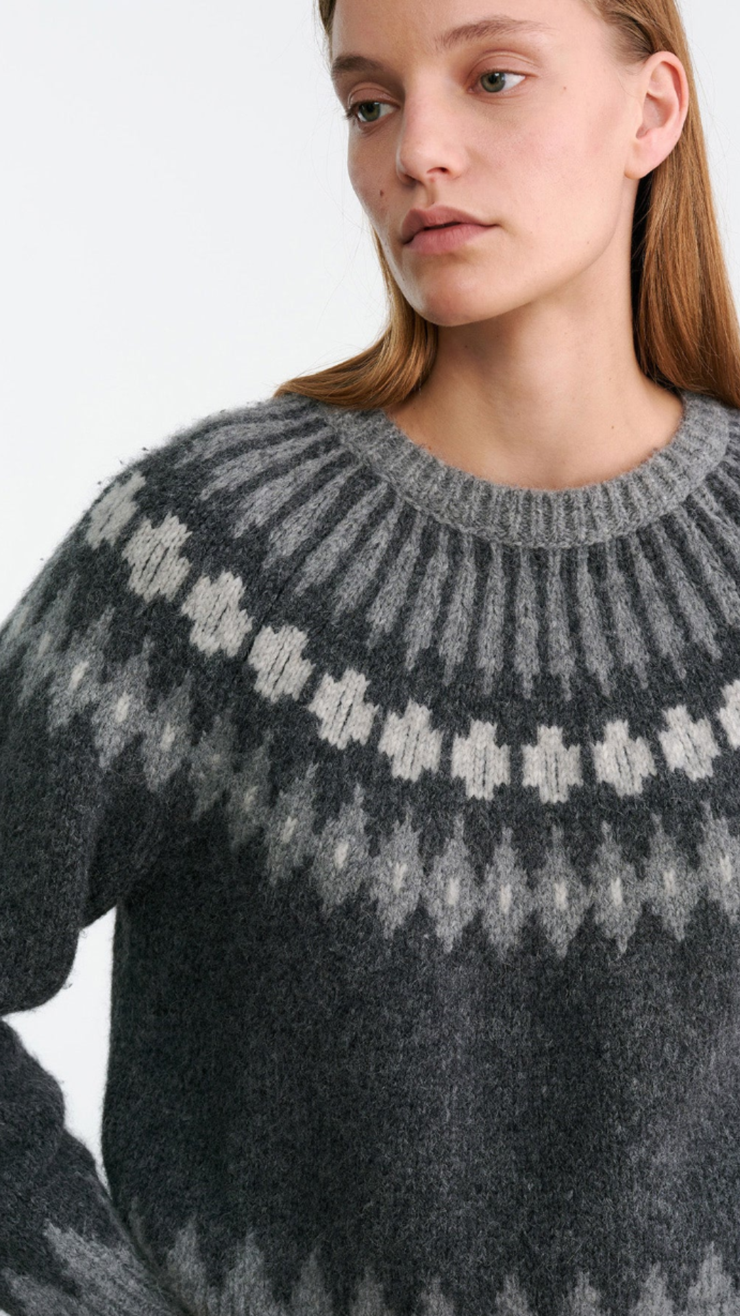 Nili Lotan Alena Sweater in Dark Grey Melange