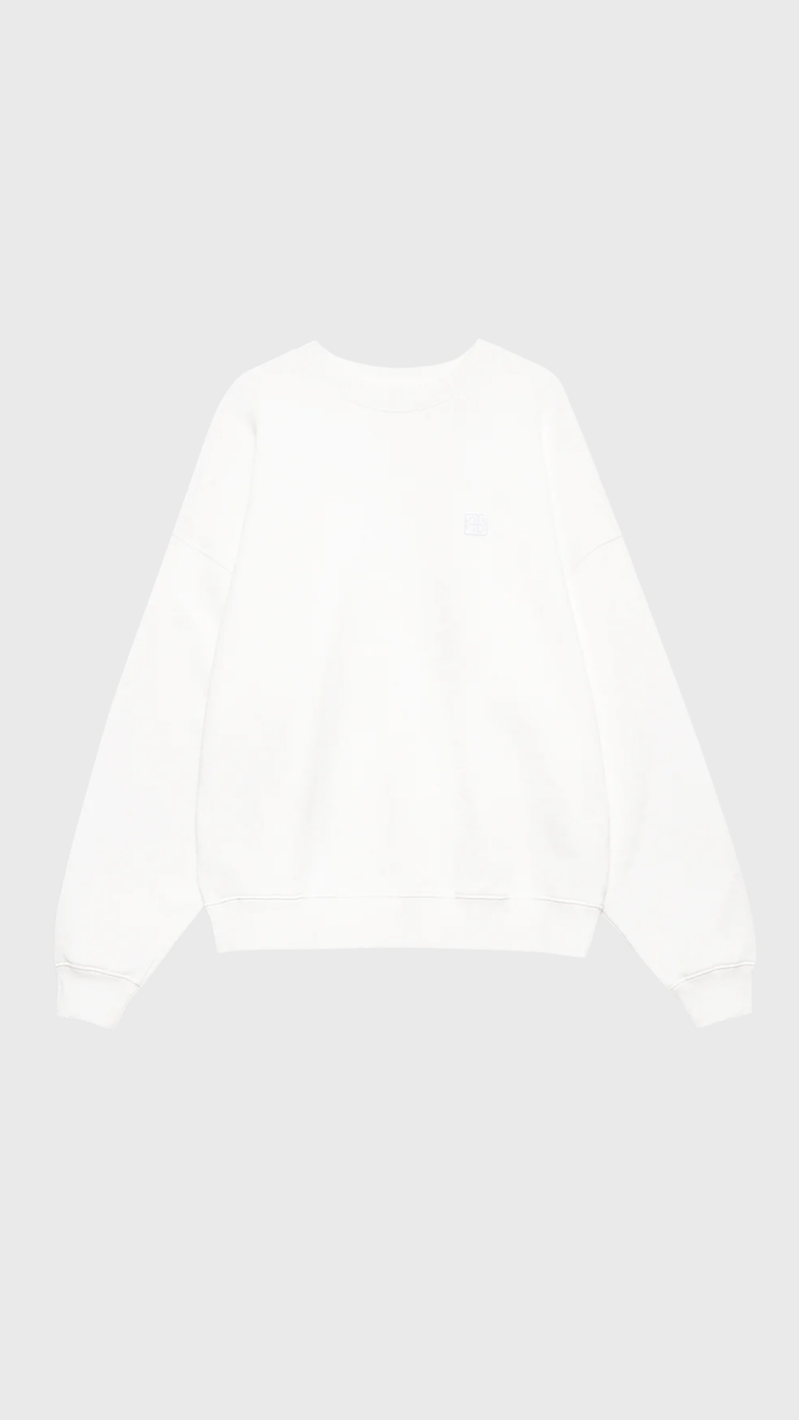 Anine Bing Miles Sweatshirt Framed Monogram in Off White Anine Bing Miles Sweatshirt Framed Monogram in Off White