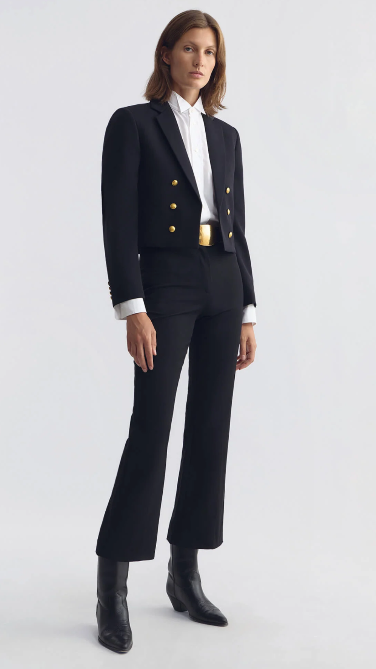 Nili Lotan Josephine Shrunken Wool Jacket in Black