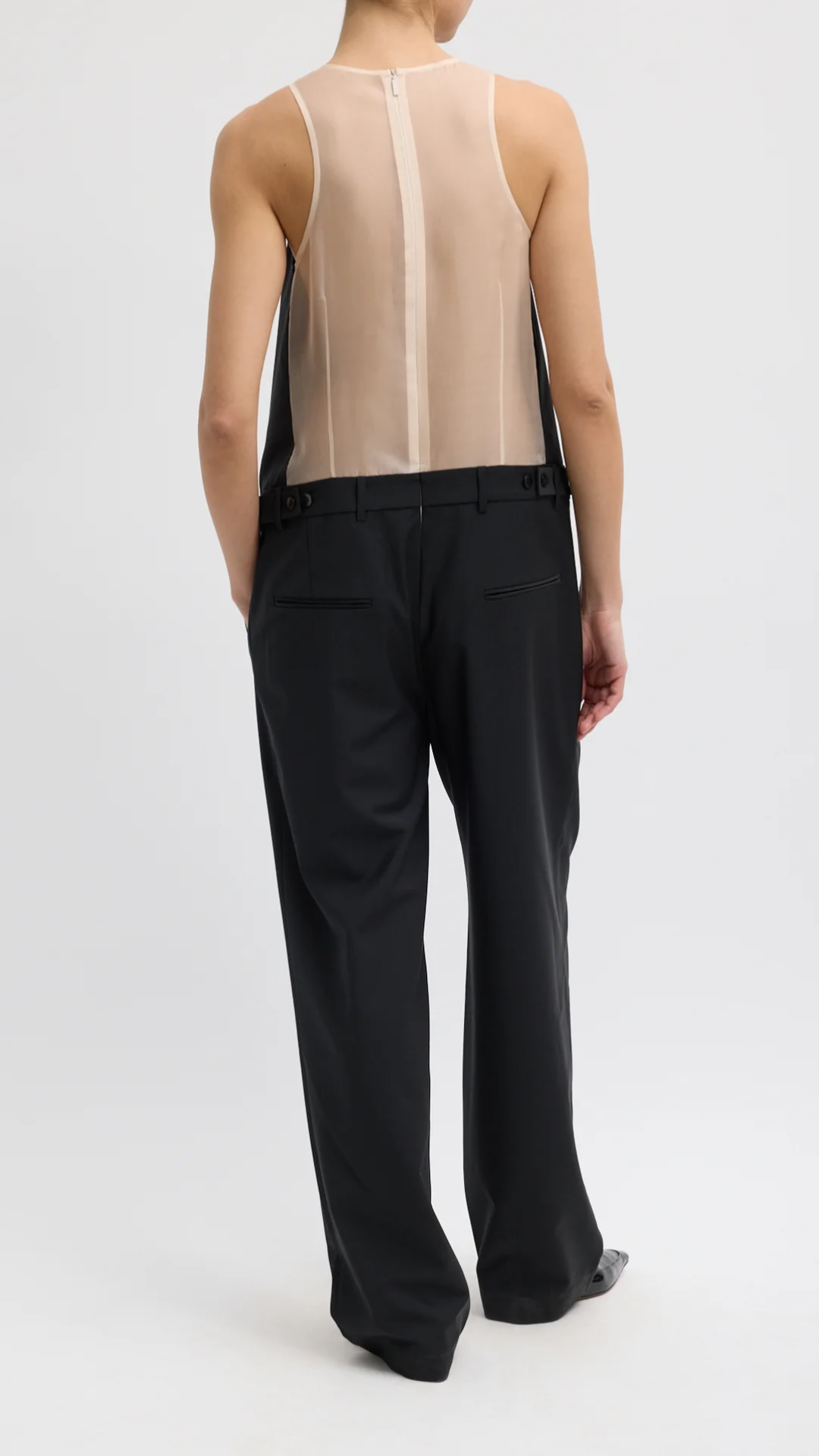 Tibi Recycled Tropical Wool Jumpsuit in Black