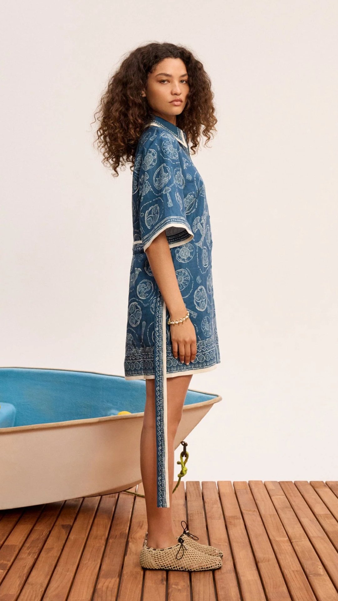 ALÉMAIS Lucky Mini Dress in Blue
