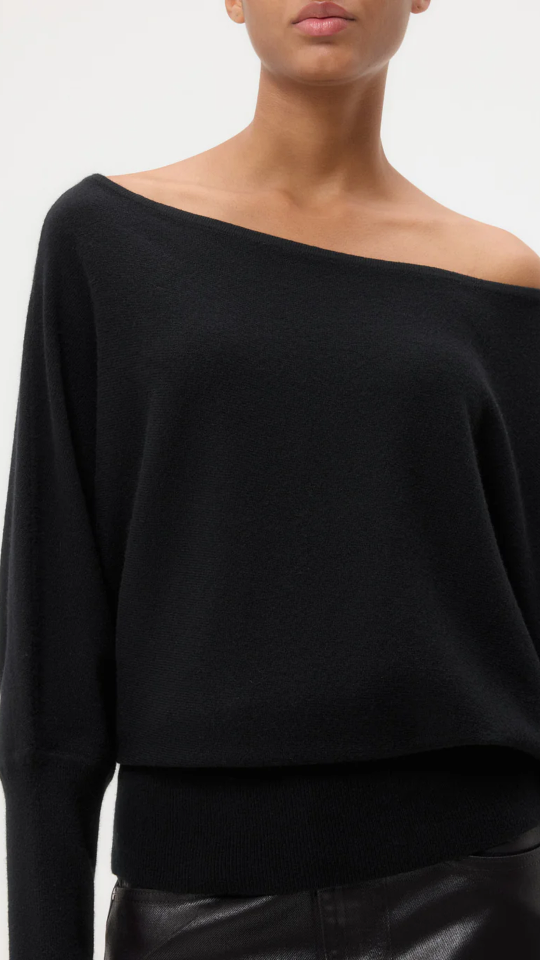 TWP Off The Shoulder Knit in Black