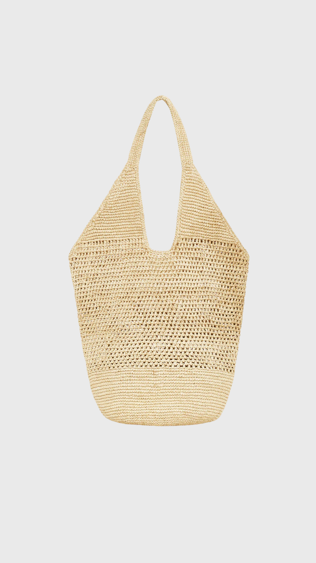 Anine Bing Leah Logo Hobo Raphia in Natural