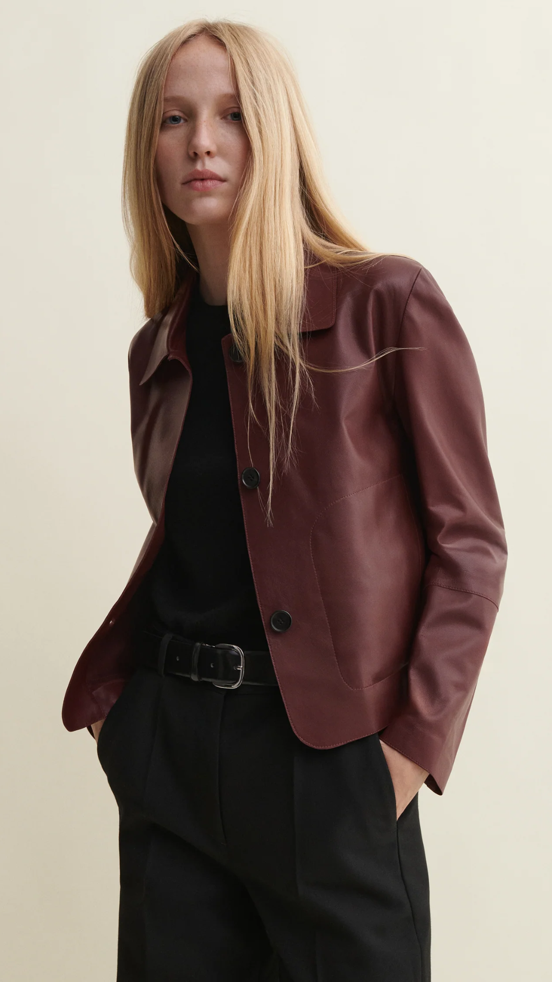 Arma Emy Leather Jacket in Mahogany