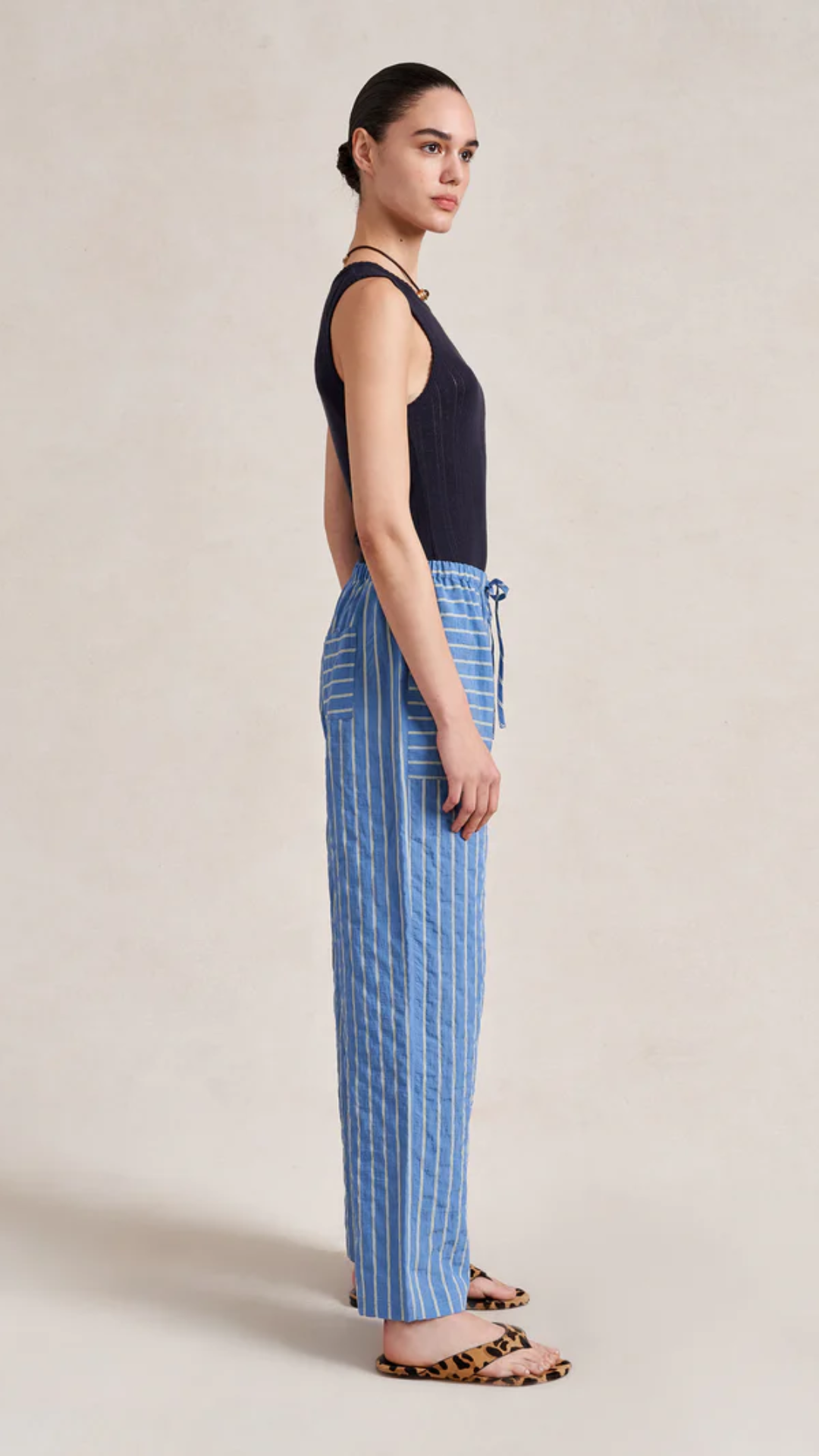 La Ligne Tangier Pant in Chambray Stripe