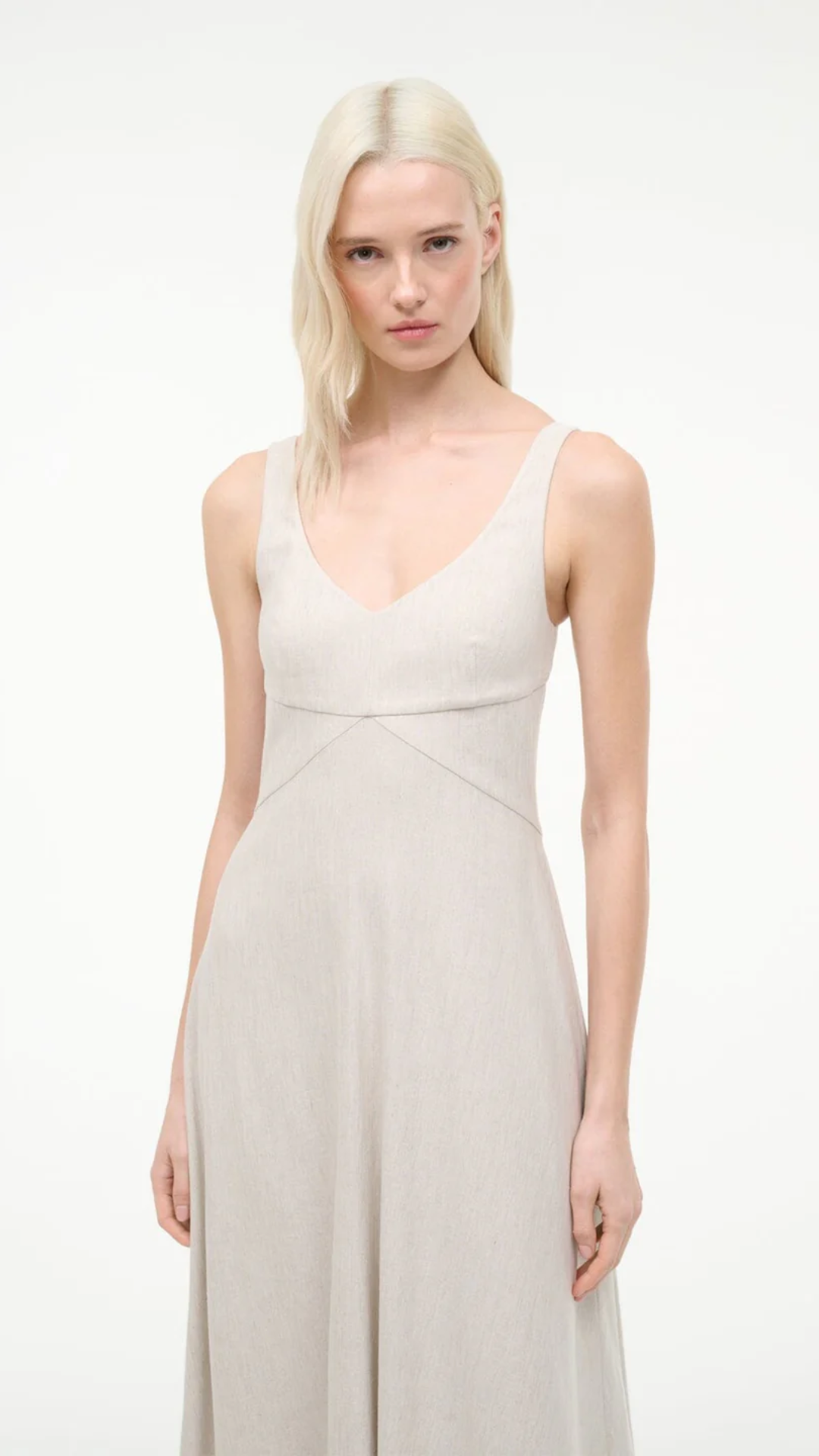 Staud Madison Linen Dress in Natural