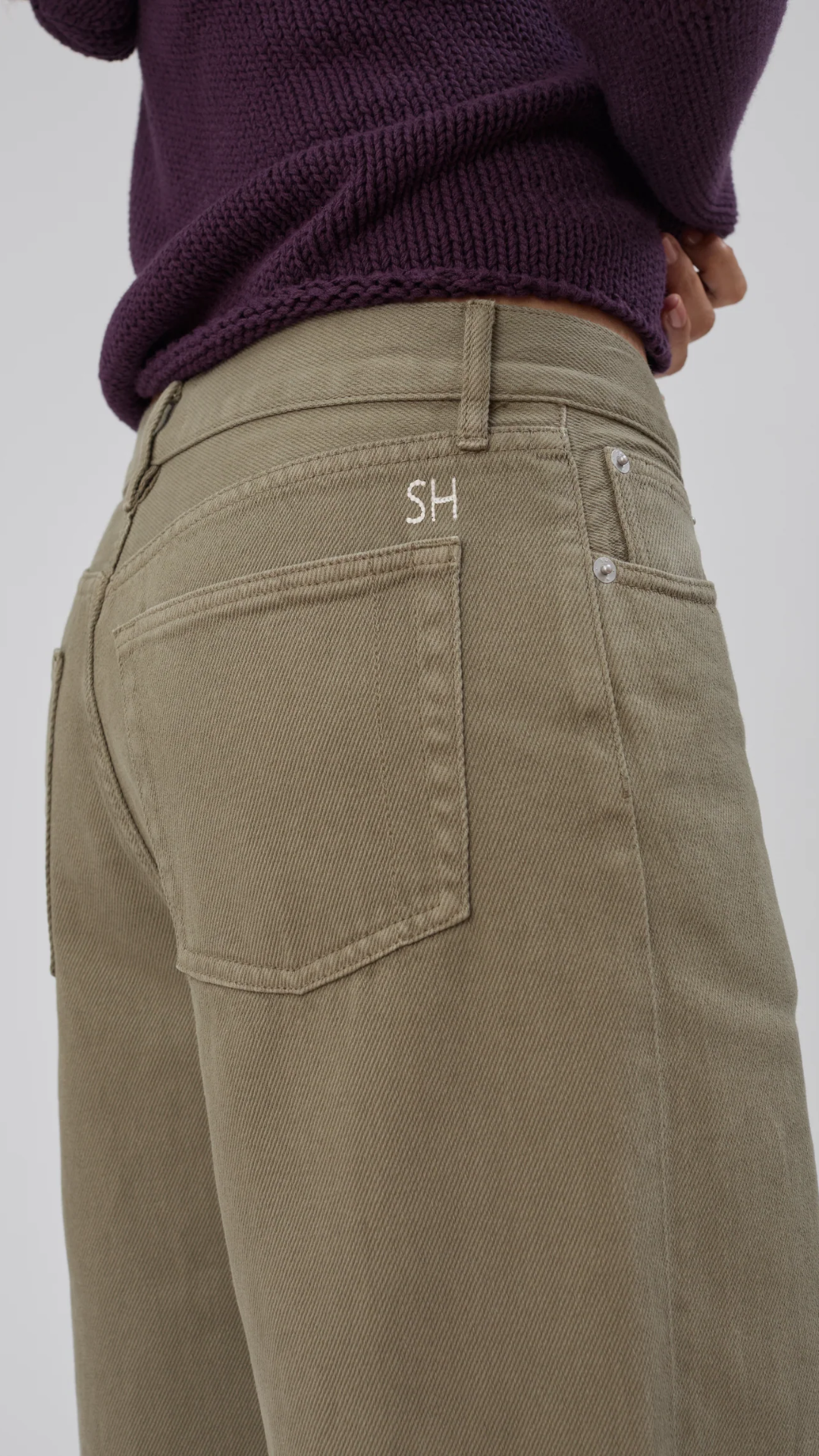 Still Here Everyday Jean in Army Green