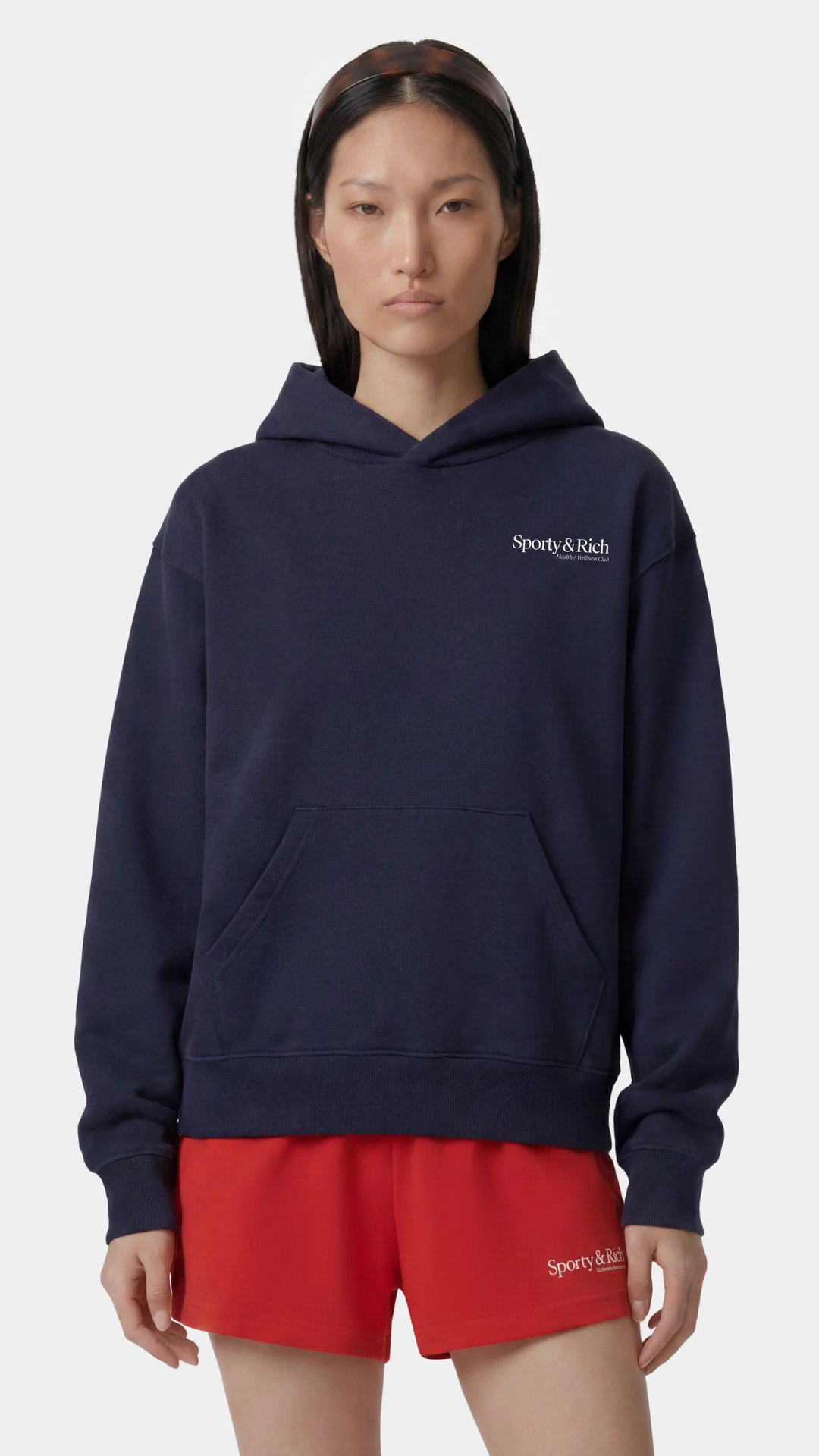 Sporty & Rich Modern Hoodie in Dark Navy
