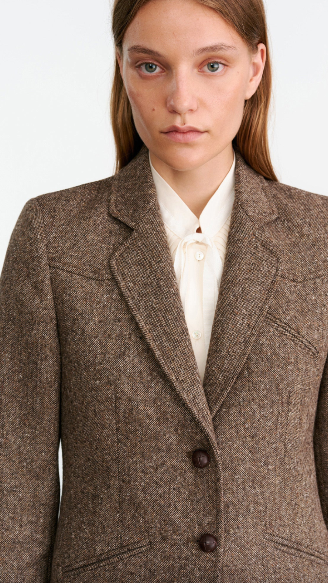 Nili Lotan Lyon Jacket in Brown Donegal