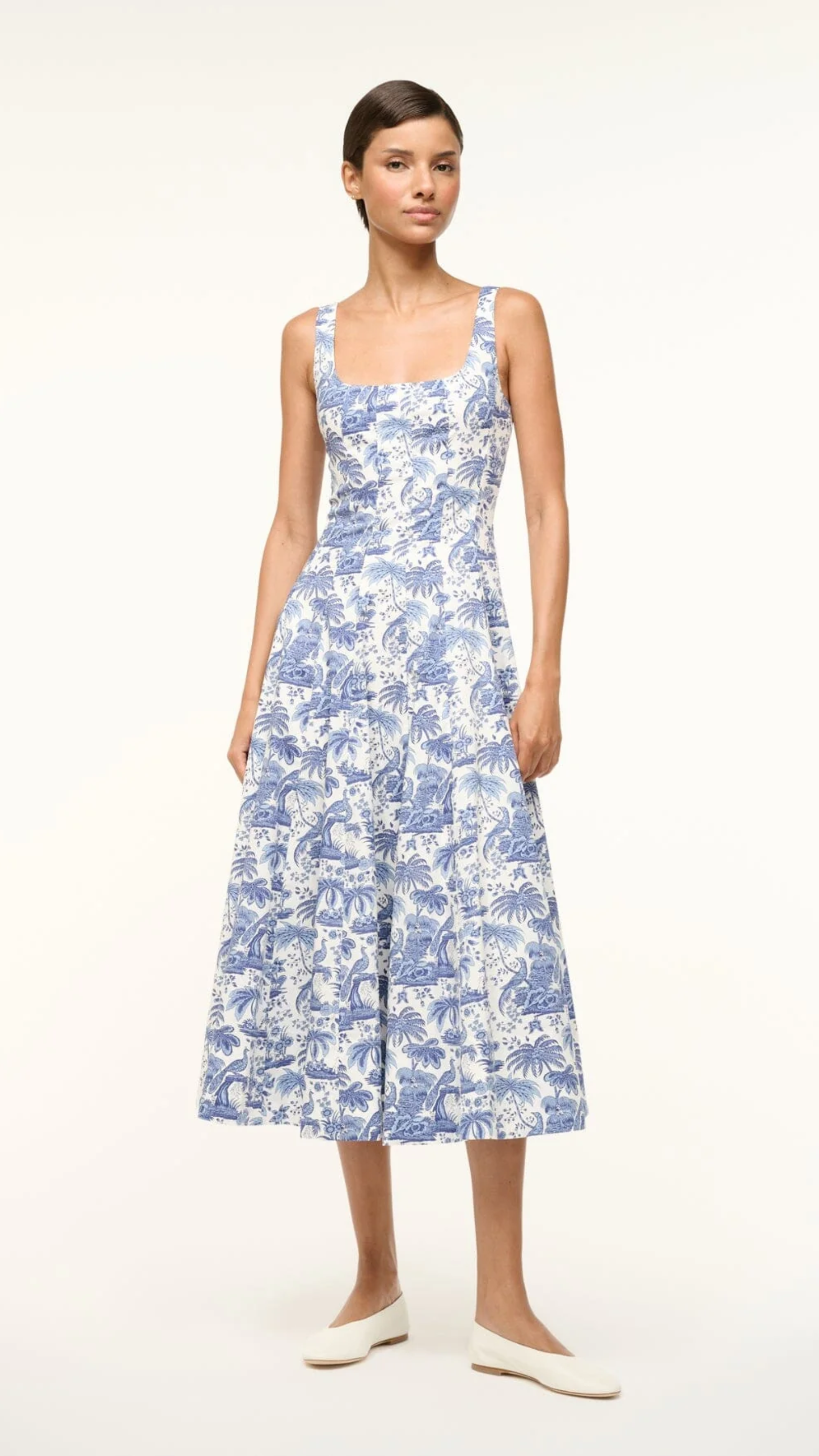 Staud Wells Dress in Blue Toile