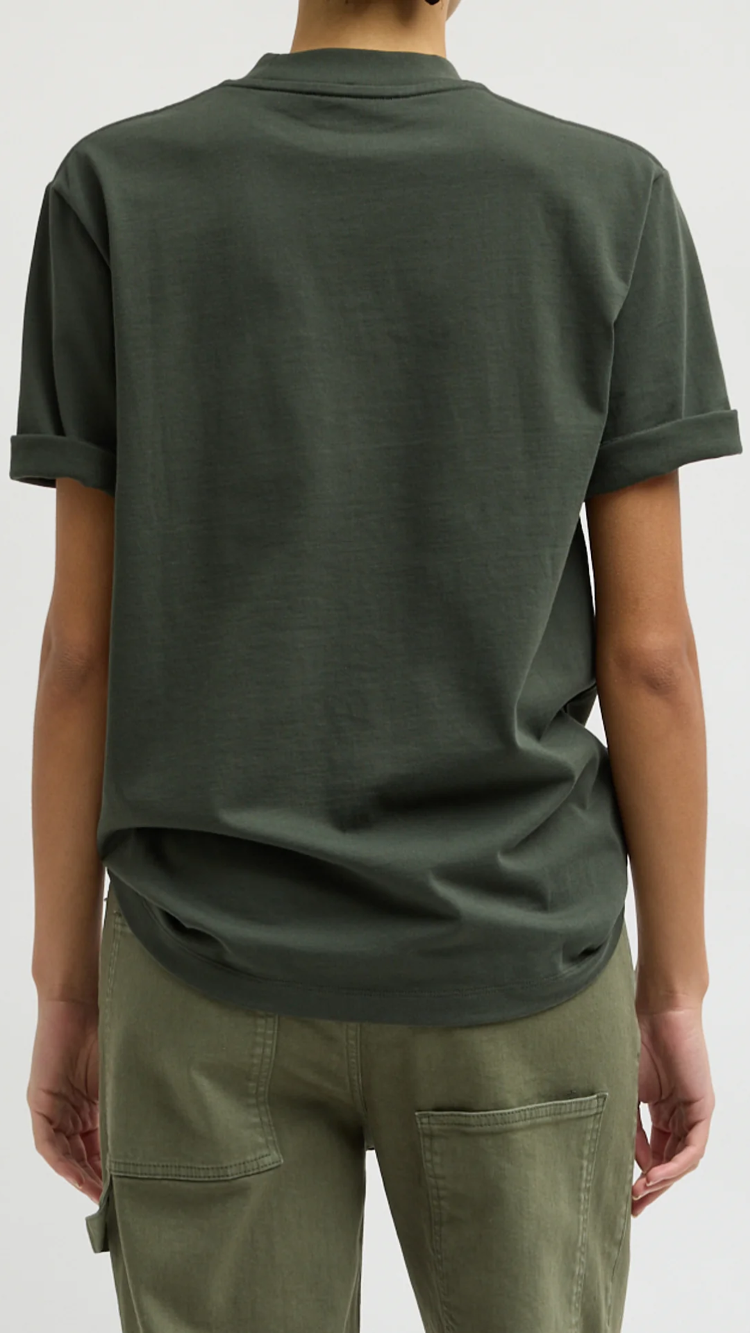 Tibi Perfect Unisex T-Shirt in Army Green