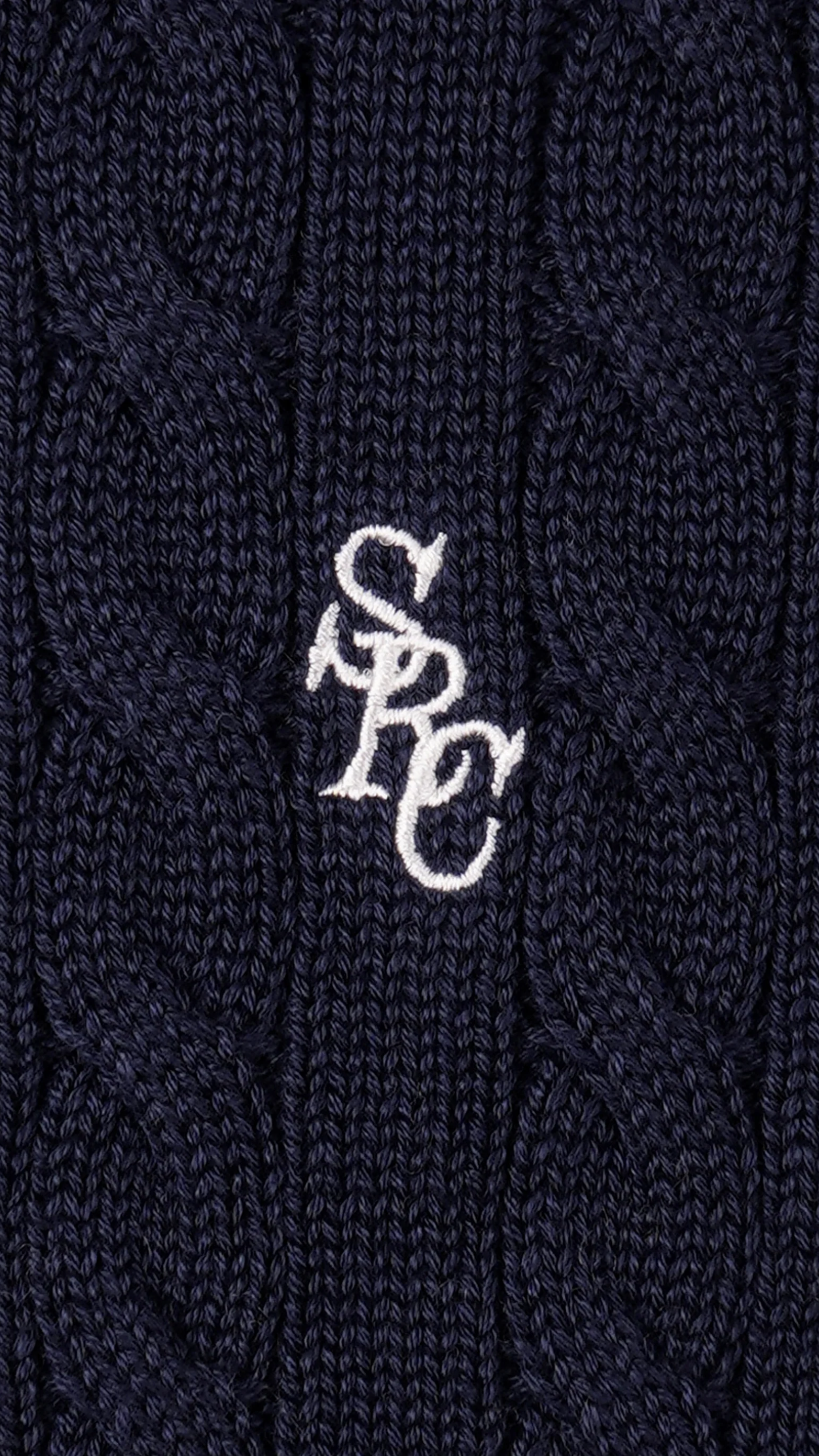 Sporty & Rich SRC Cable Sweater in Dark Navy