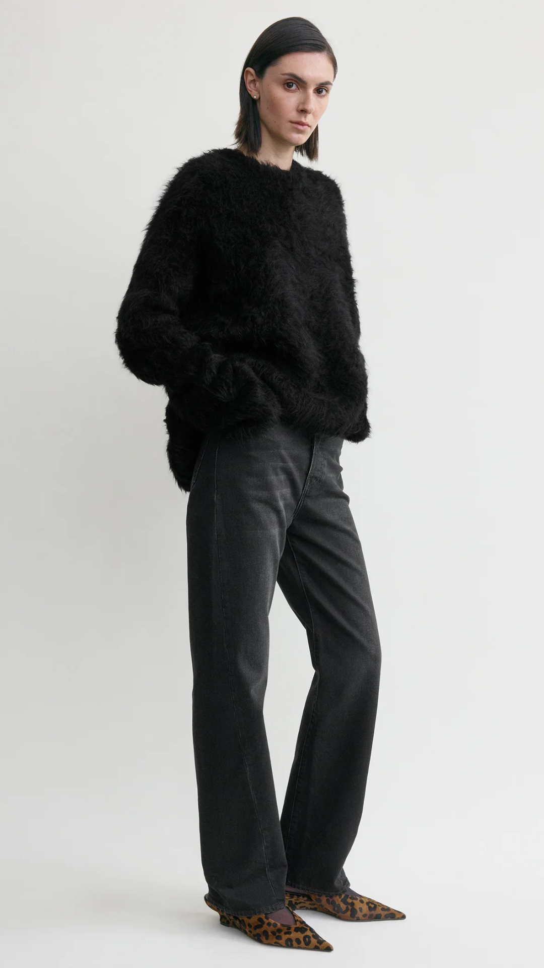 Toteme Boxy Alpaca Knit in Black