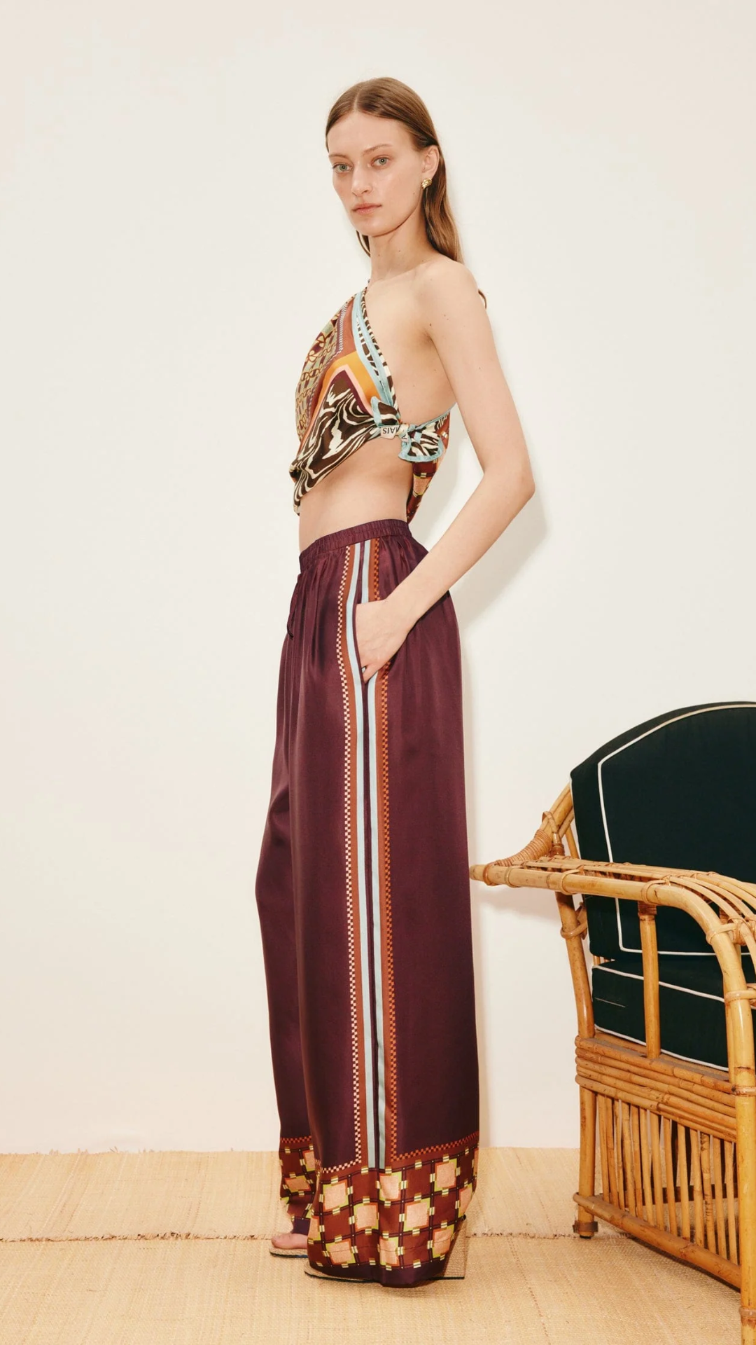 Alemais Wilson Silk Pant in Multi