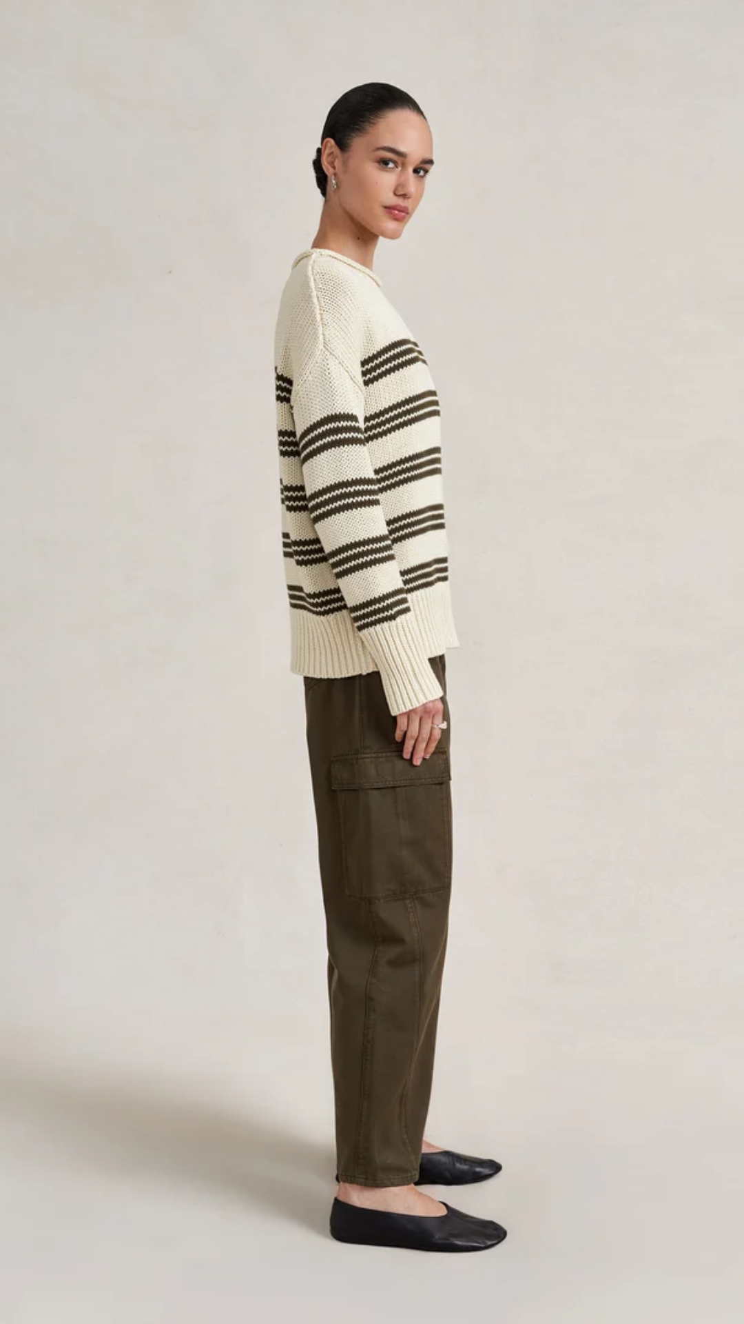 La Ligne Marina Sweater in Bone/Taupe