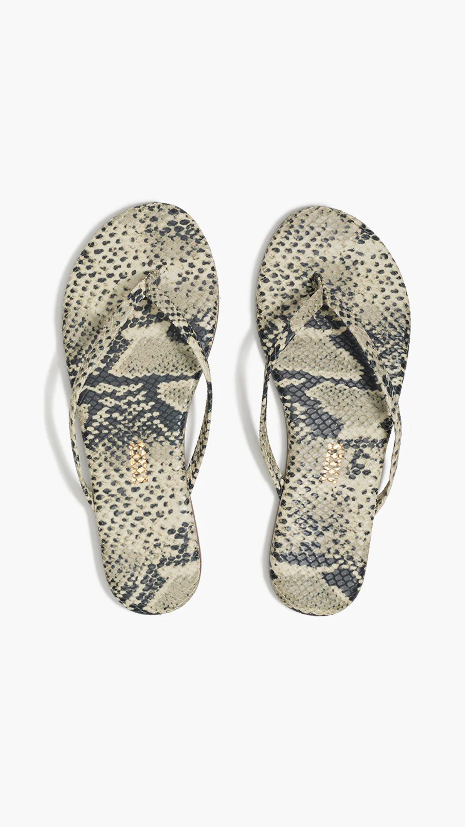 Tkees Lily Vegan Animal Leather Flip Flops in Sand Snake
