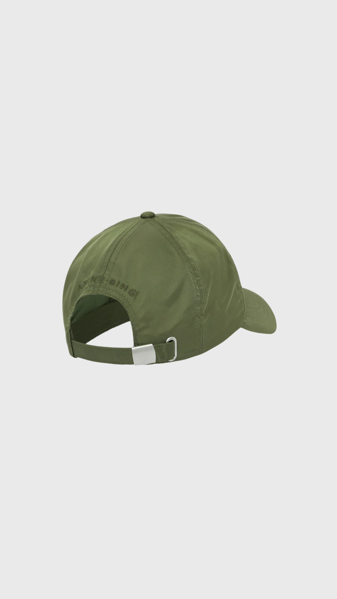 Anine Bing Jeremy Nylon Baseball Cap in Army Green