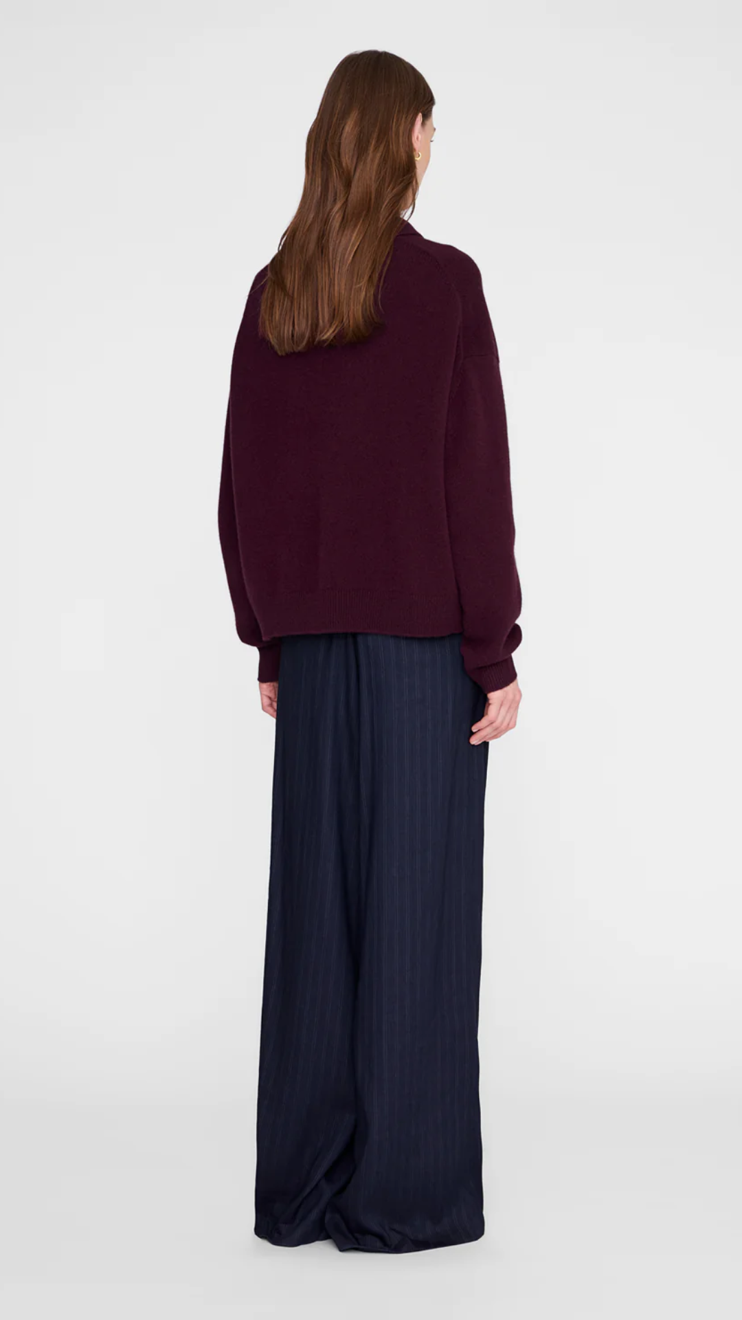 Anine Bing Lee Polo Sweater in Fig
