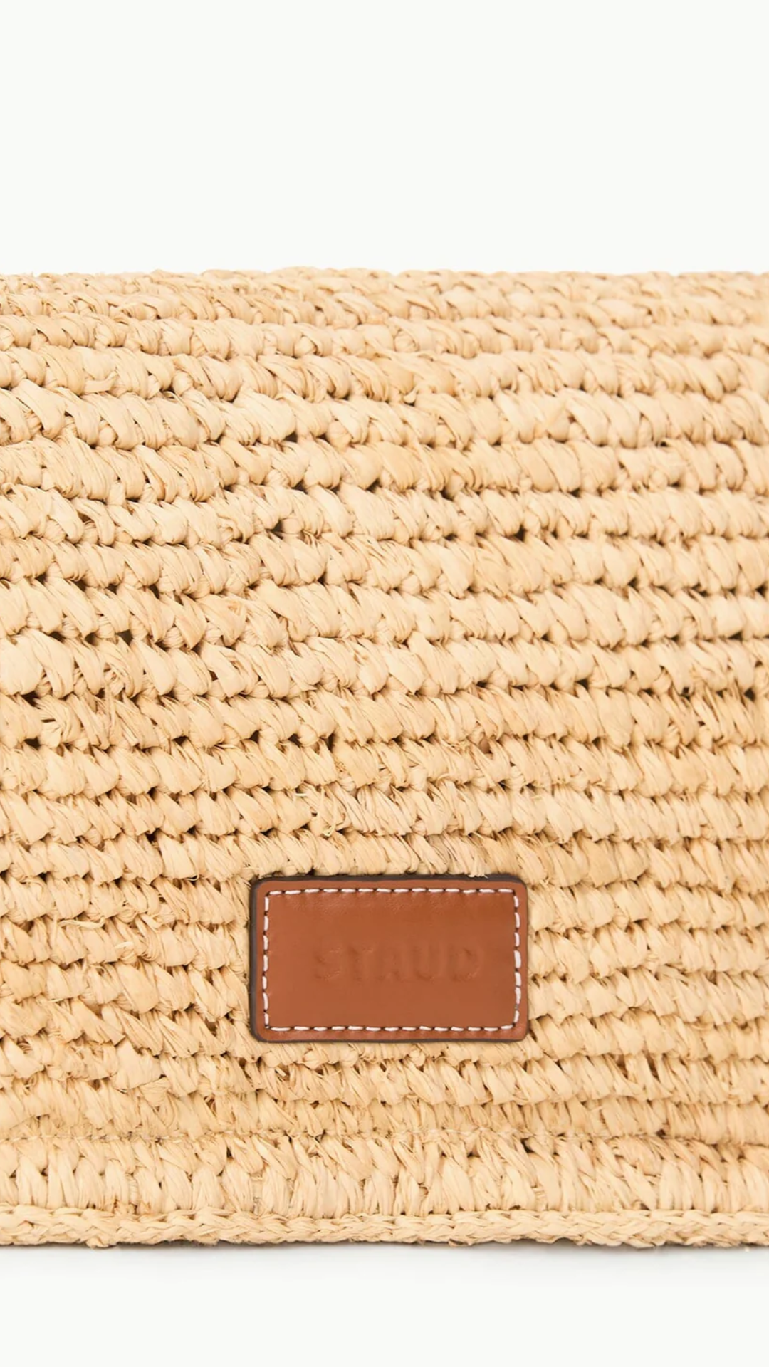 Staud Harlow Raffia Bag in Natural Tan