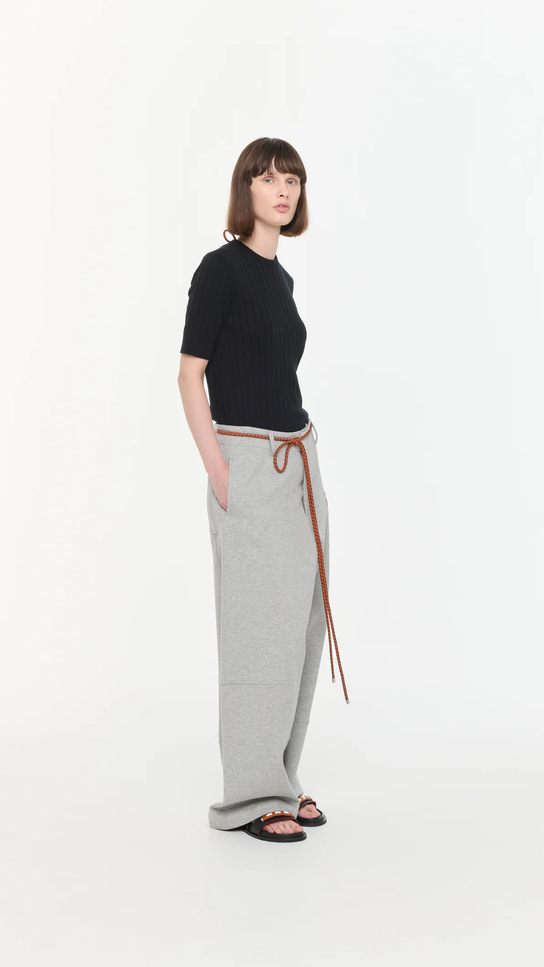Plan C Fleece Trousers in Grey
